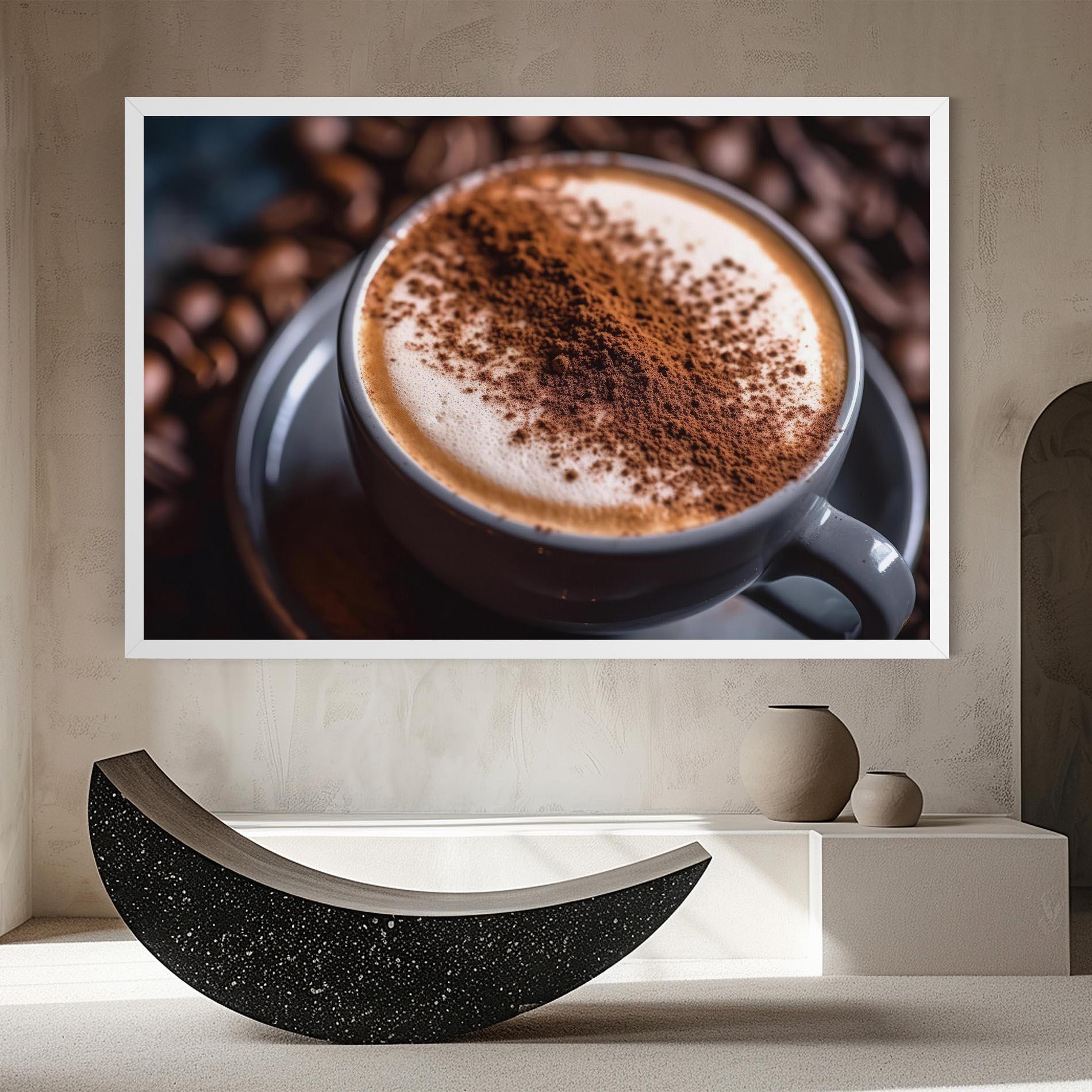 Obraz na Płótnie Cappuccino Coffee Close Up mockup 8