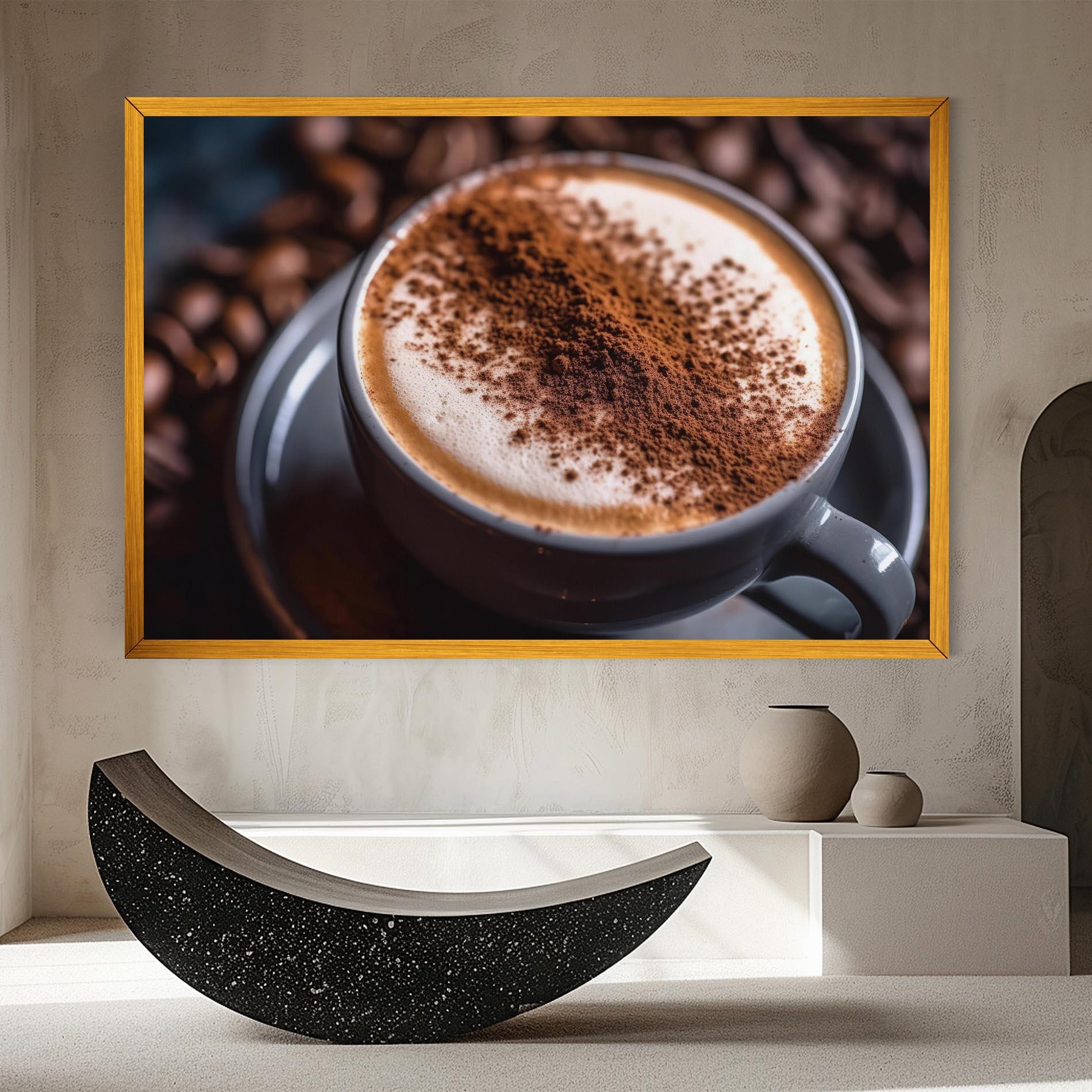 Obraz na Płótnie Cappuccino Coffee Close Up mockup 8