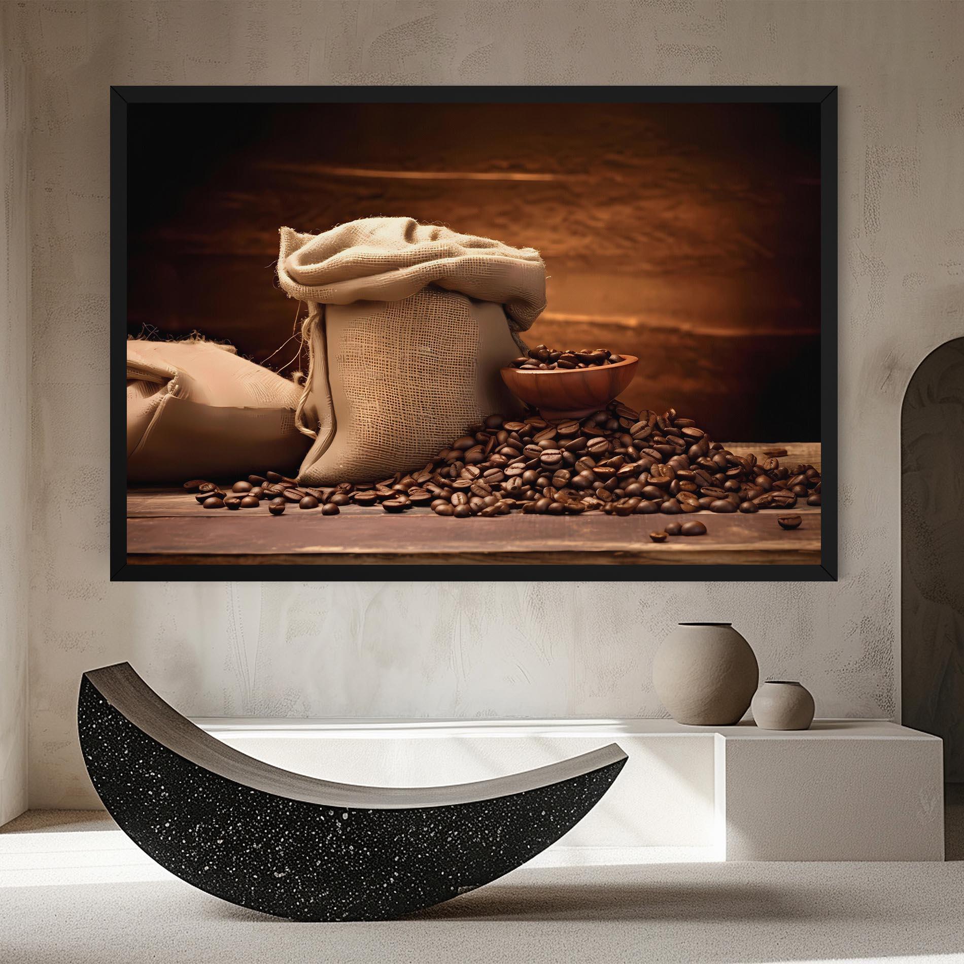 Obraz na Płótnie Big Bag Of Coffee Beans mockup 8