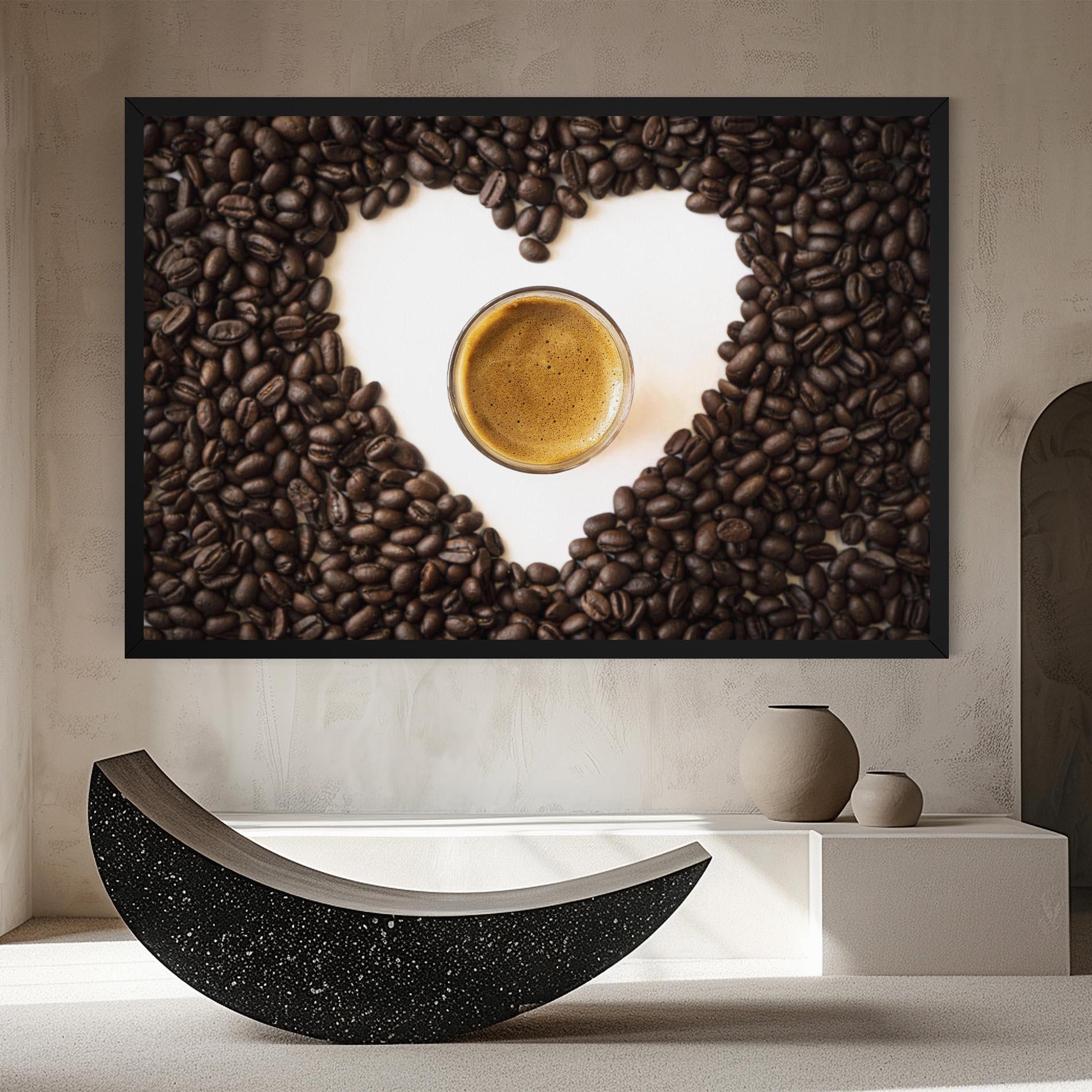 Obraz na Płótnie Coffee Bean Heart mockup 8