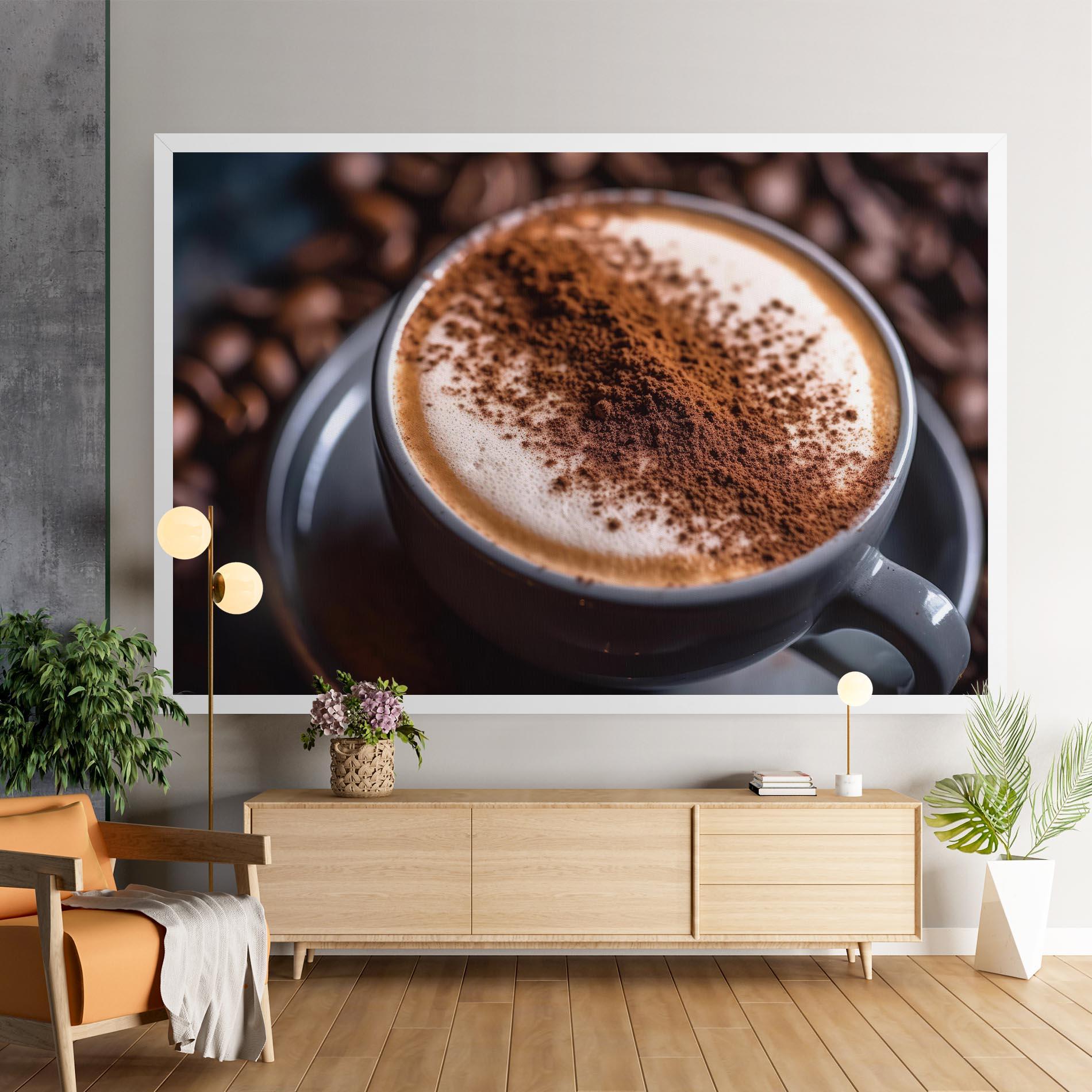 Obraz na Płótnie Cappuccino Coffee Close Up mockup 9
