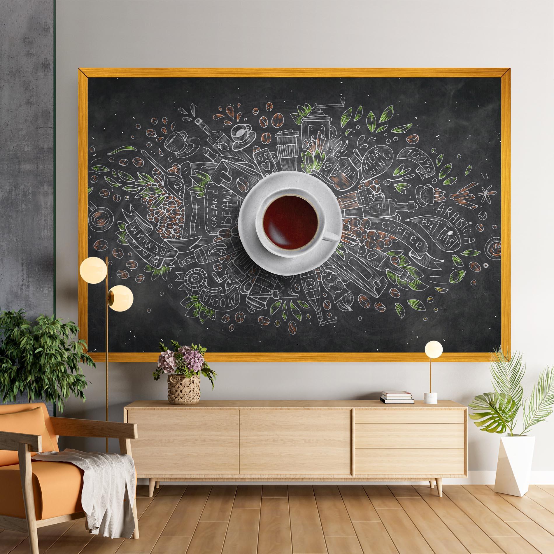 Obraz na Płótnie Black Board Coffee mockup 9