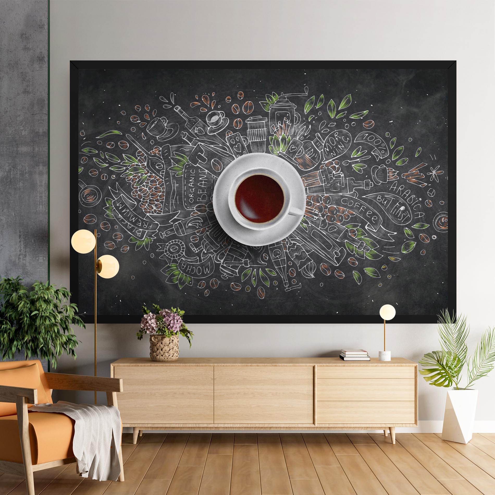 Obraz na Płótnie Black Board Coffee mockup 9