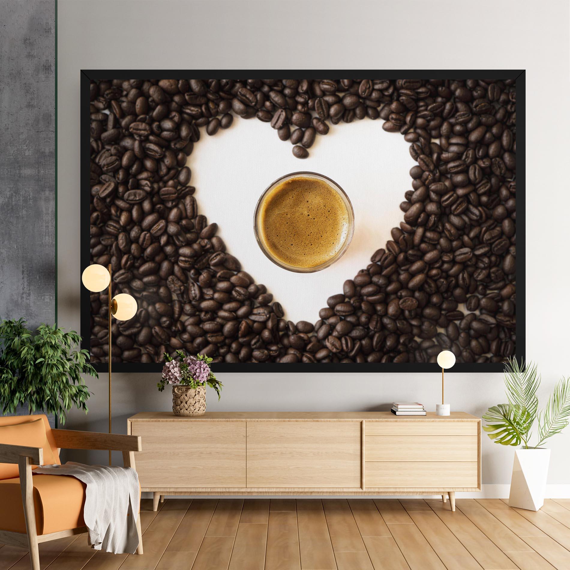 Obraz na Płótnie Coffee Bean Heart mockup 9