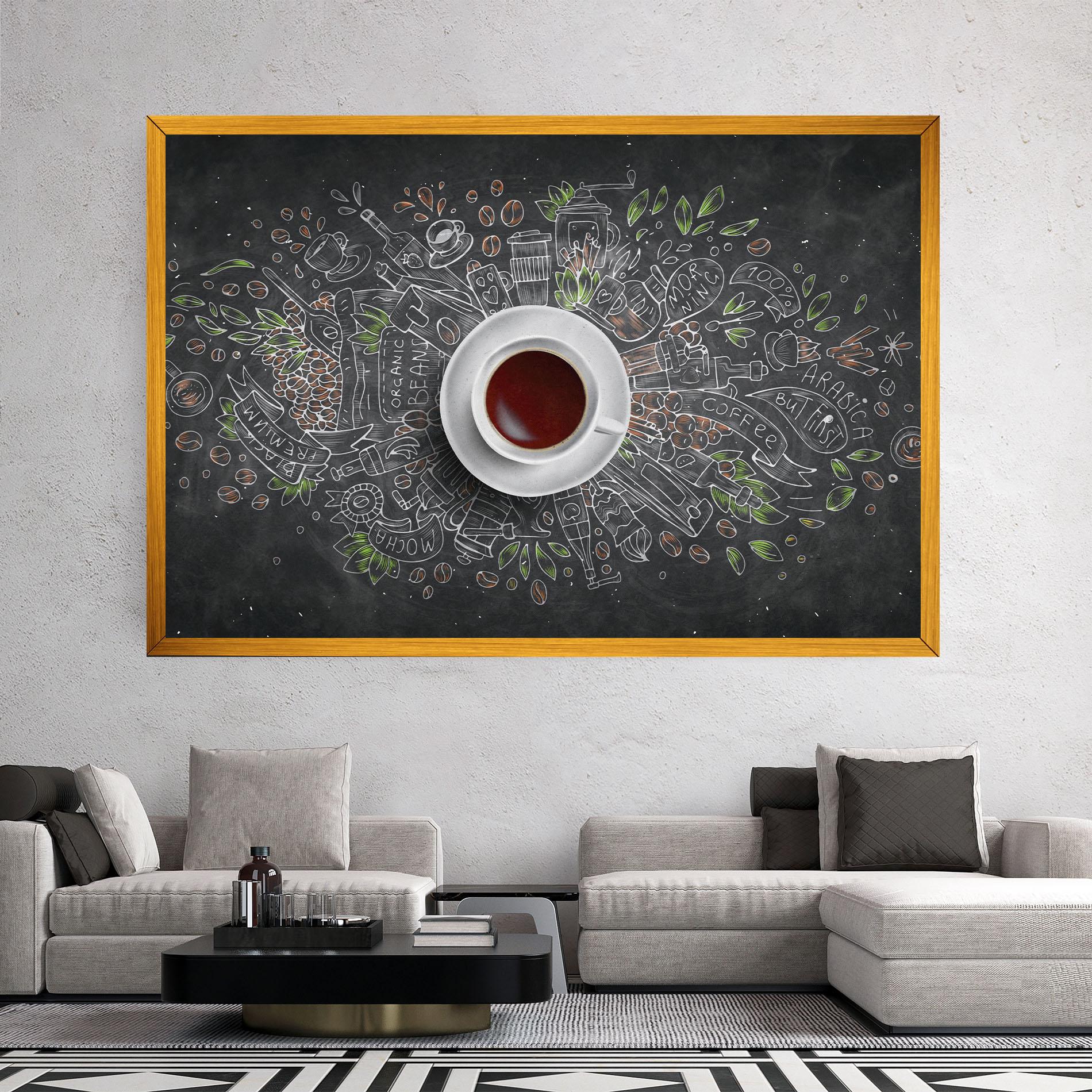 Obraz na Płótnie Black Board Coffee mockup 2