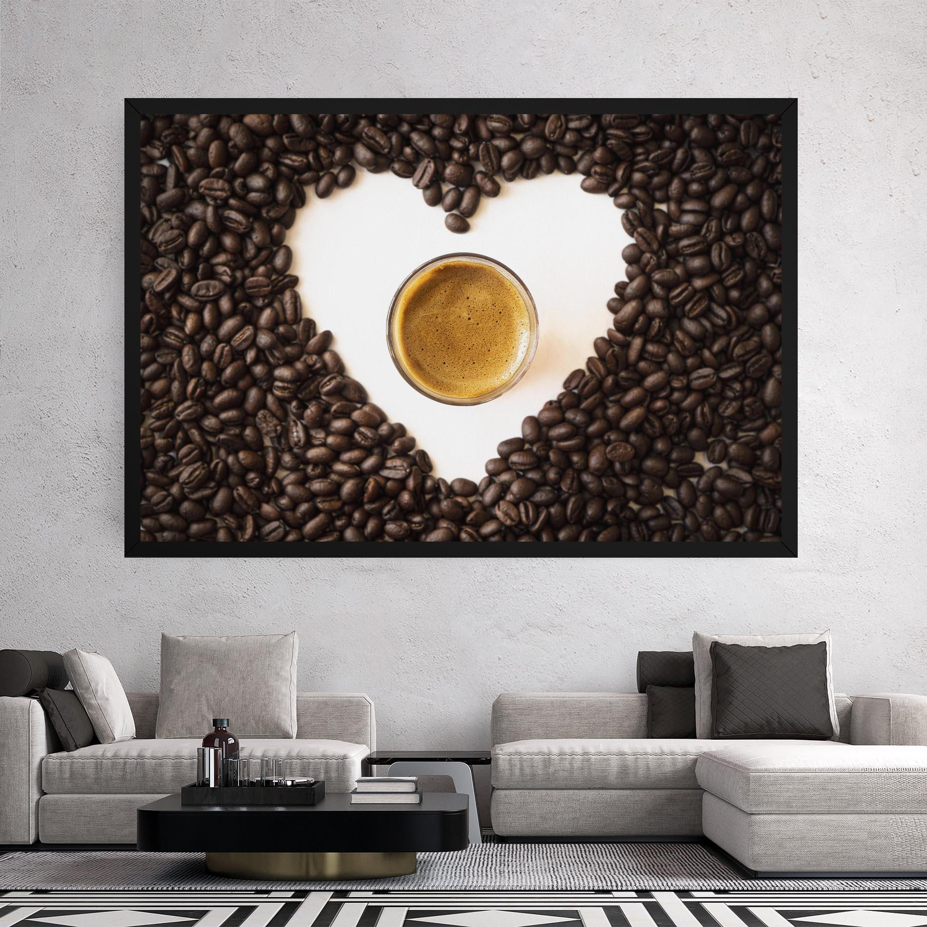 Obraz na Płótnie Coffee Bean Heart mockup 2