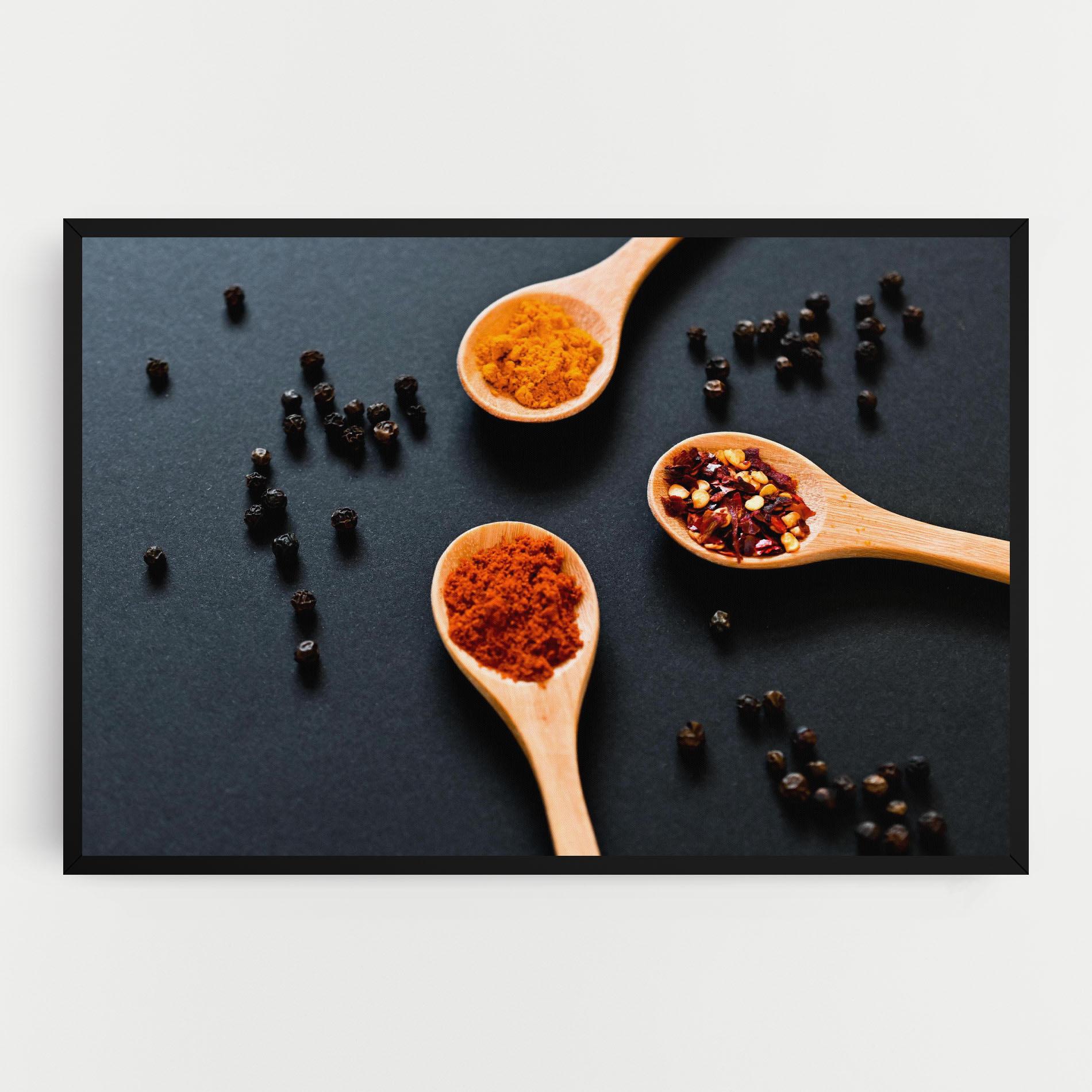 Obraz na Płótnie 3 Seasonings Spoons mockup 0