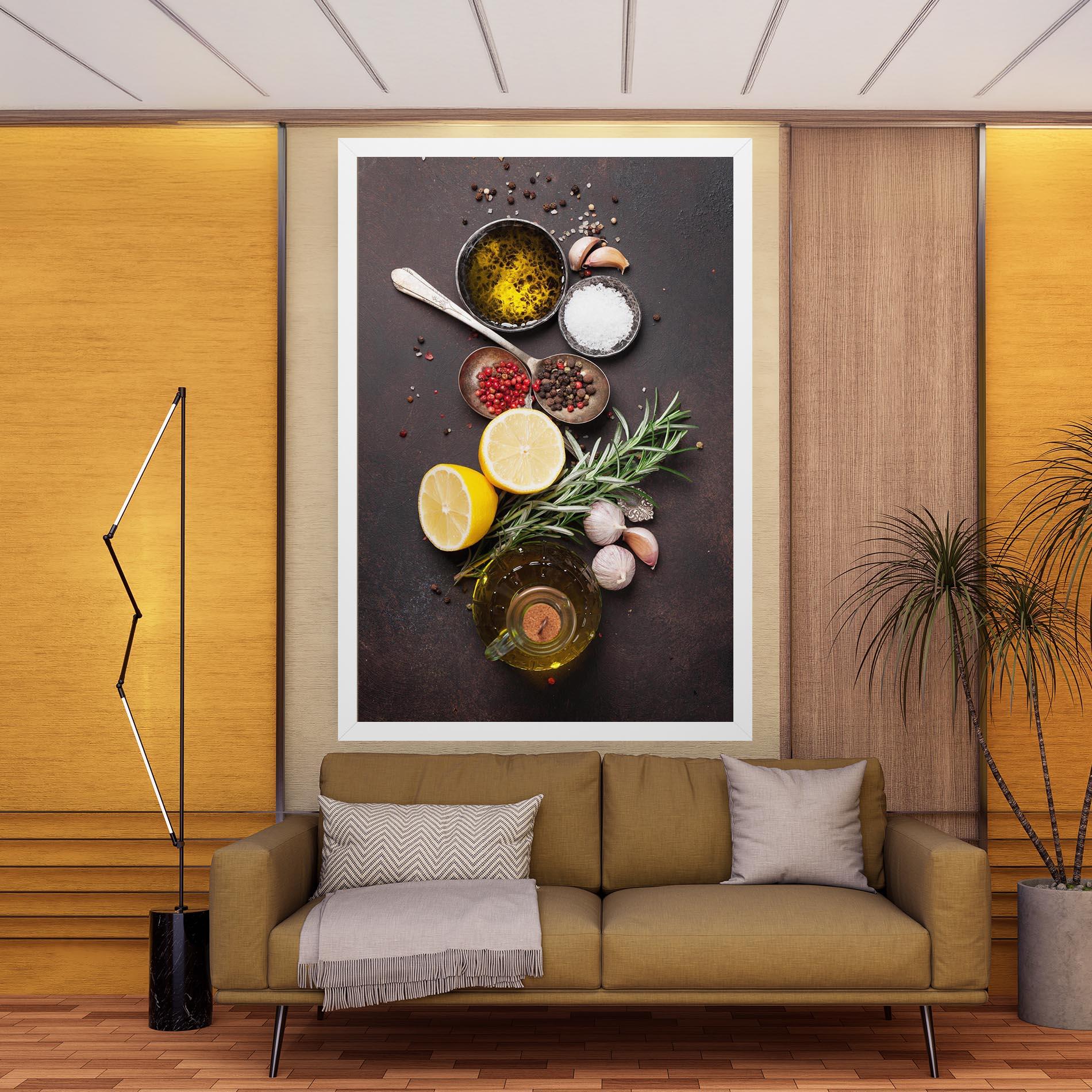 Obraz na Płótnie Spices On Stone Table mockup 9