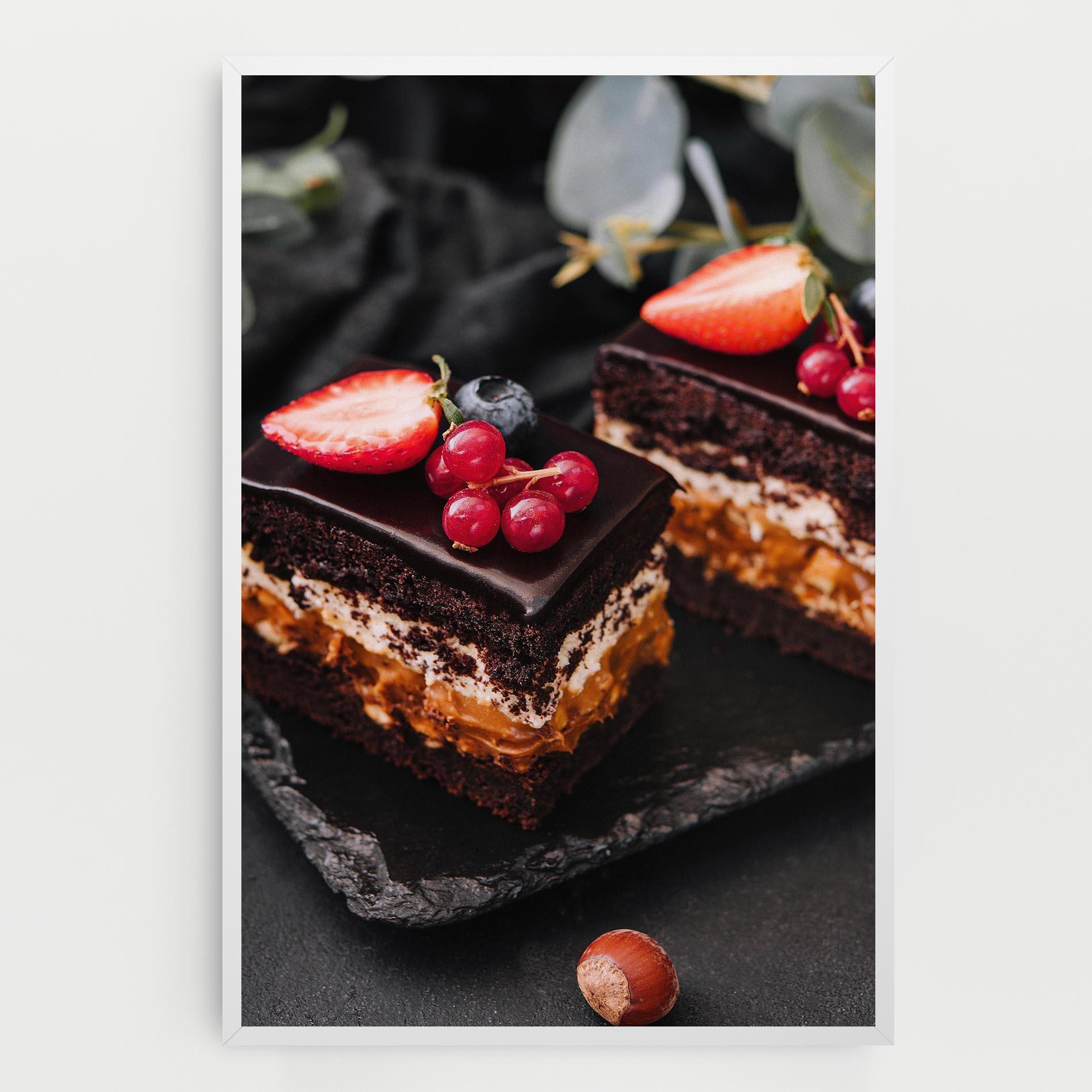 Obraz na Płótnie Chocolate Berries Cake mockup 0