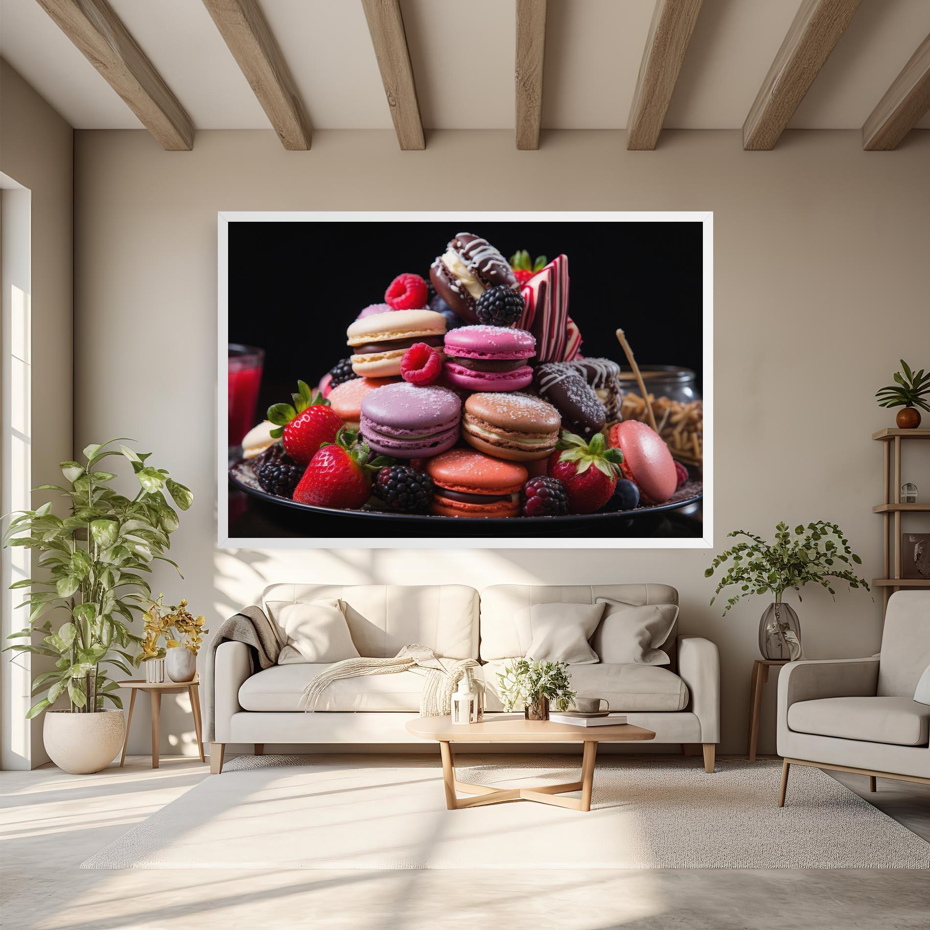 Obraz na Płótnie Berries Macarons mockup 6