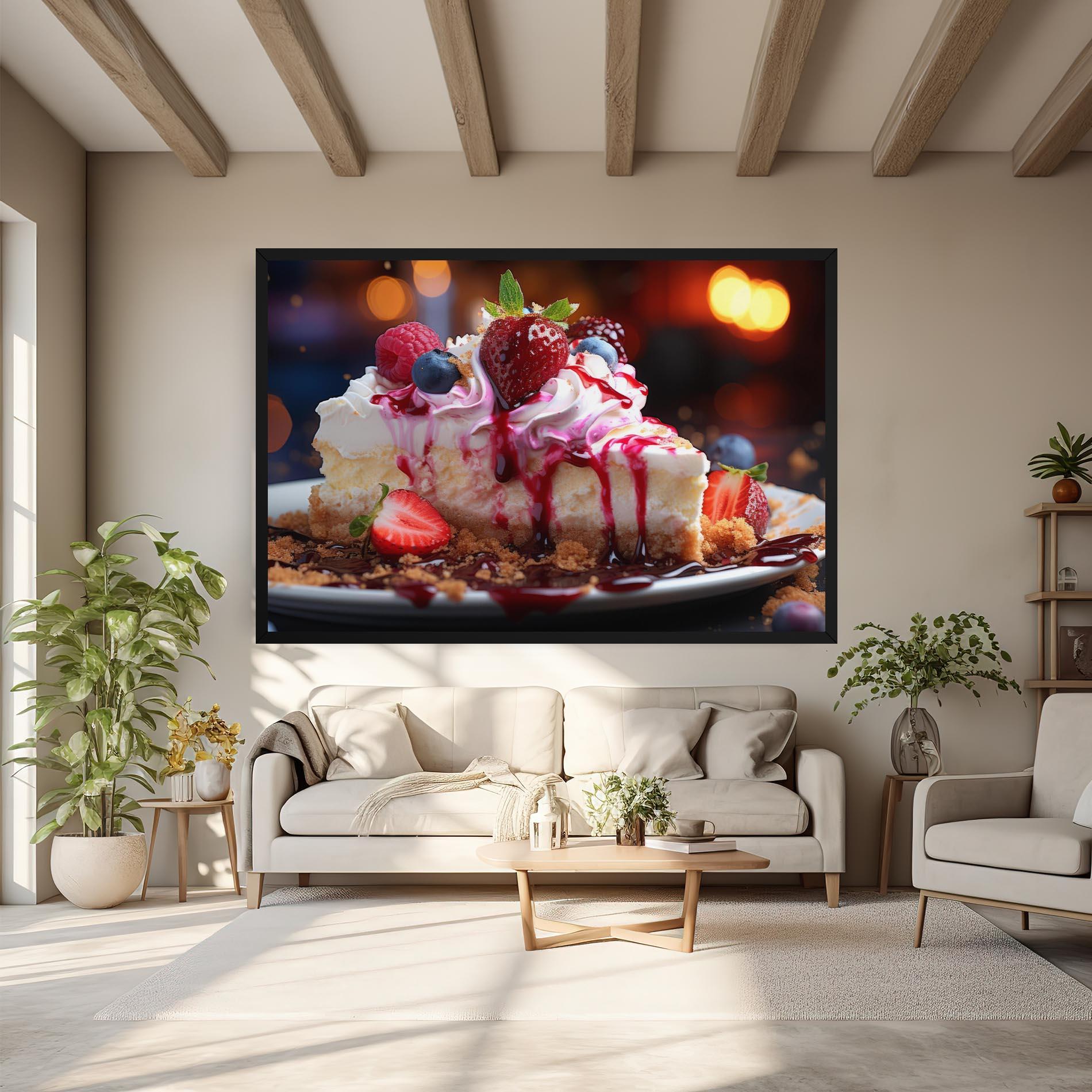 Obraz na Płótnie Cheesecake Berries mockup 6