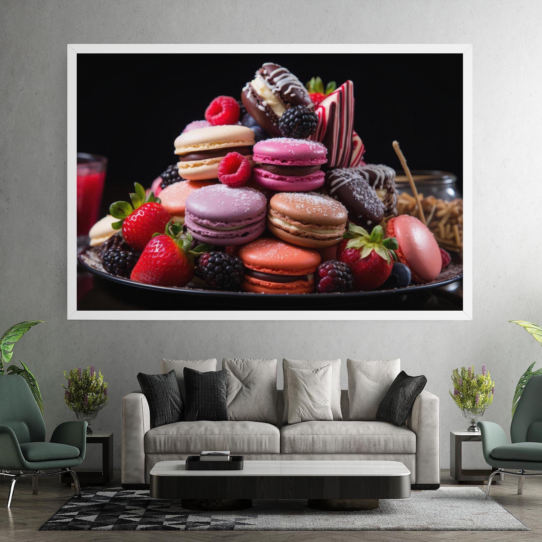 Obraz na Płótnie Berries Macarons mockup 7