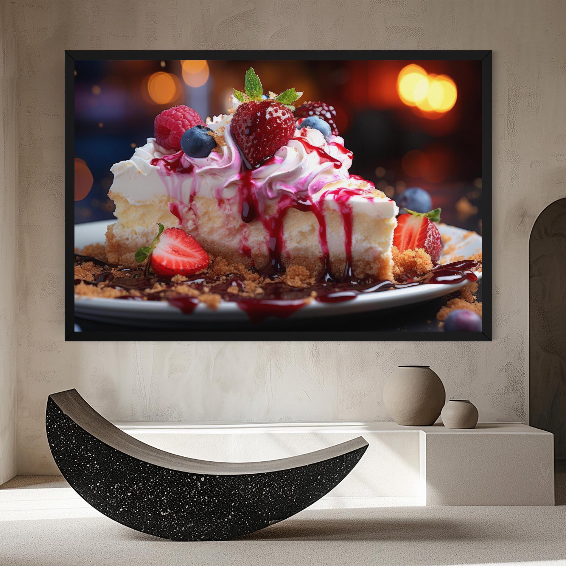 Obraz na Płótnie Cheesecake Berries mockup 8