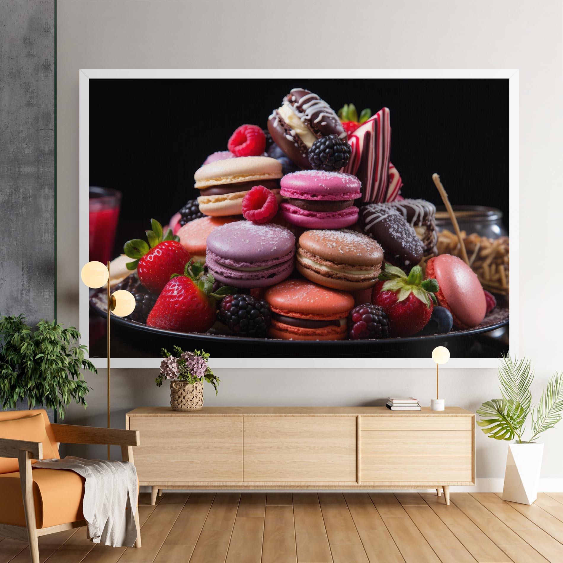 Obraz na Płótnie Berries Macarons mockup 9