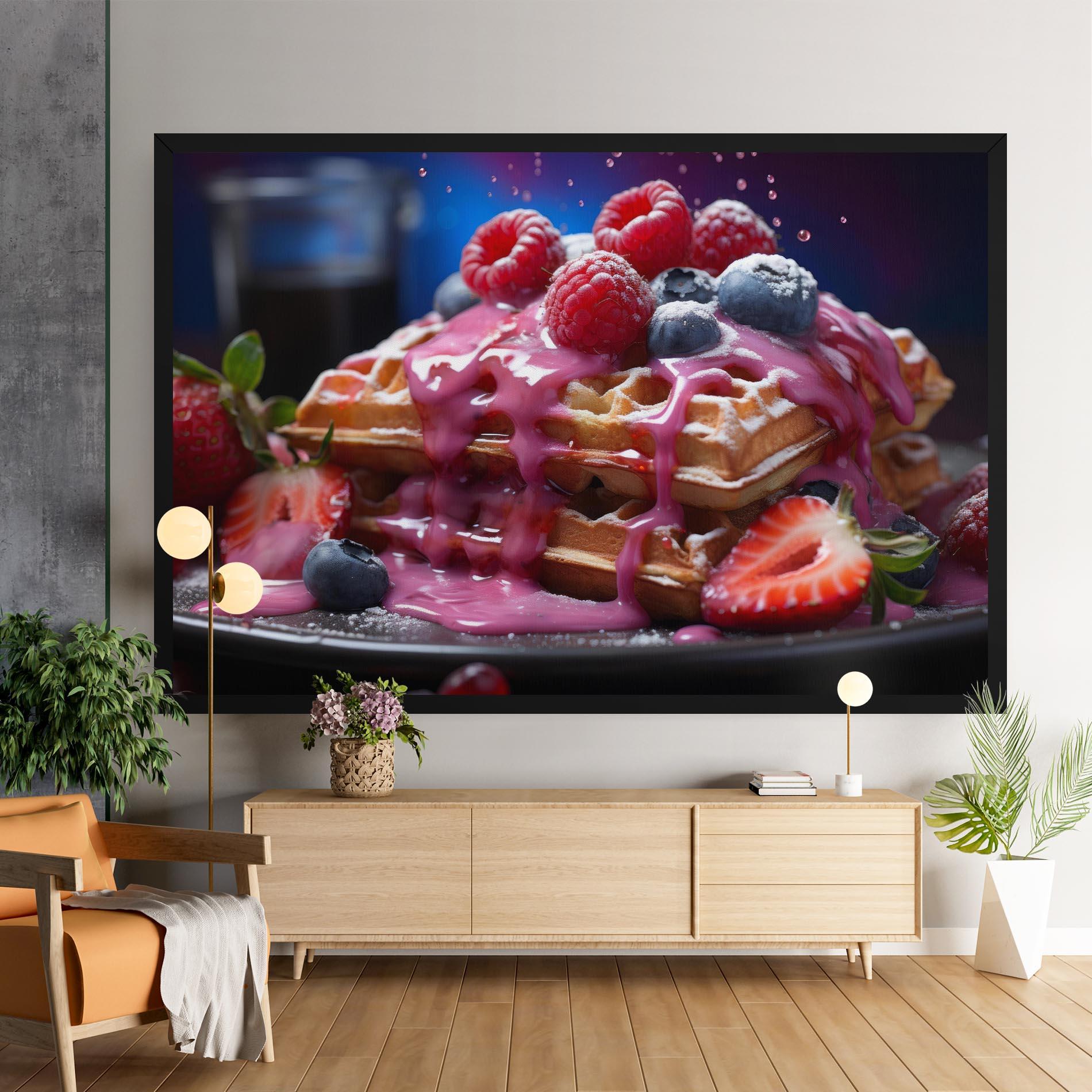 Obraz na Płótnie Berries Waffles mockup 9