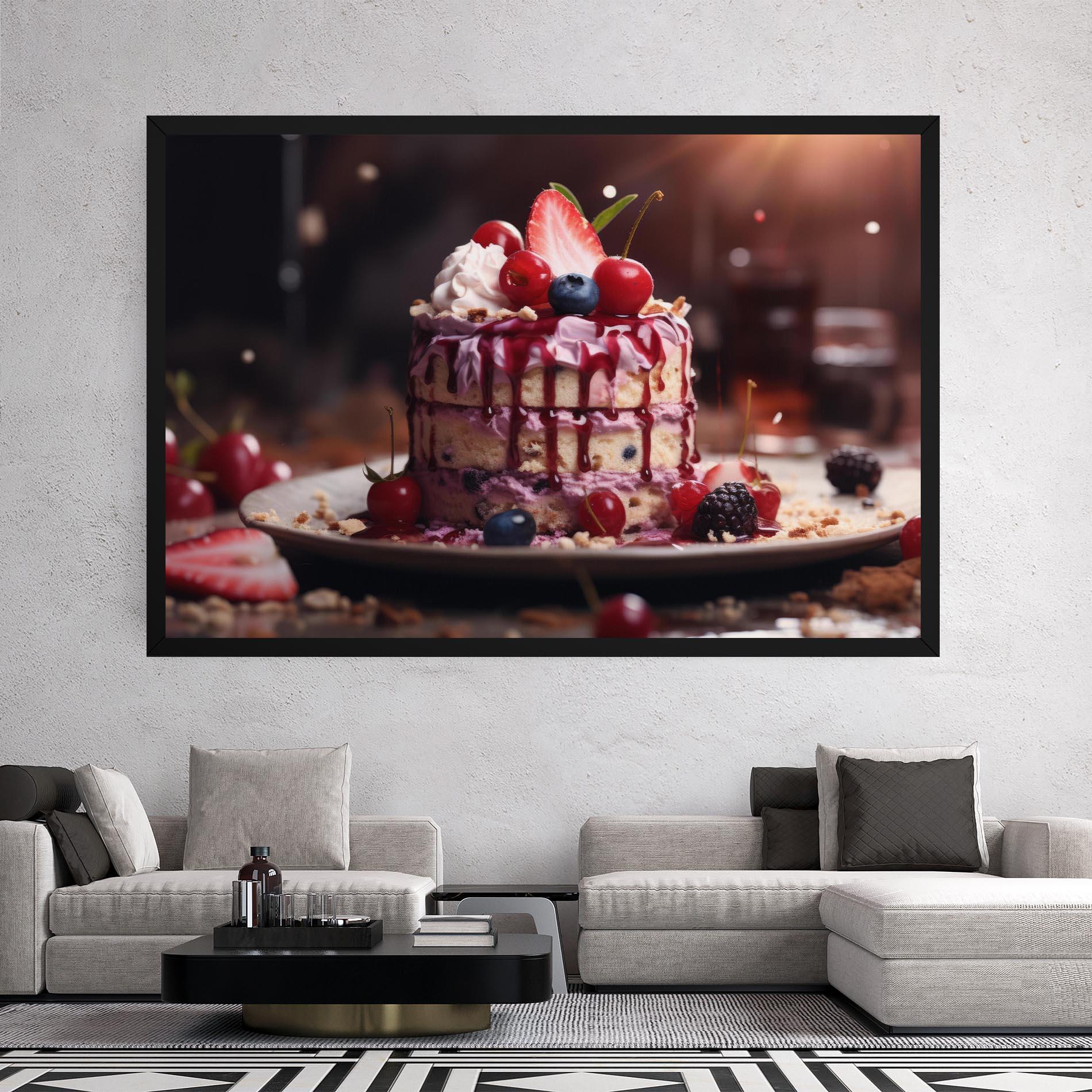 Obraz na Płótnie Berries Dessert mockup 2