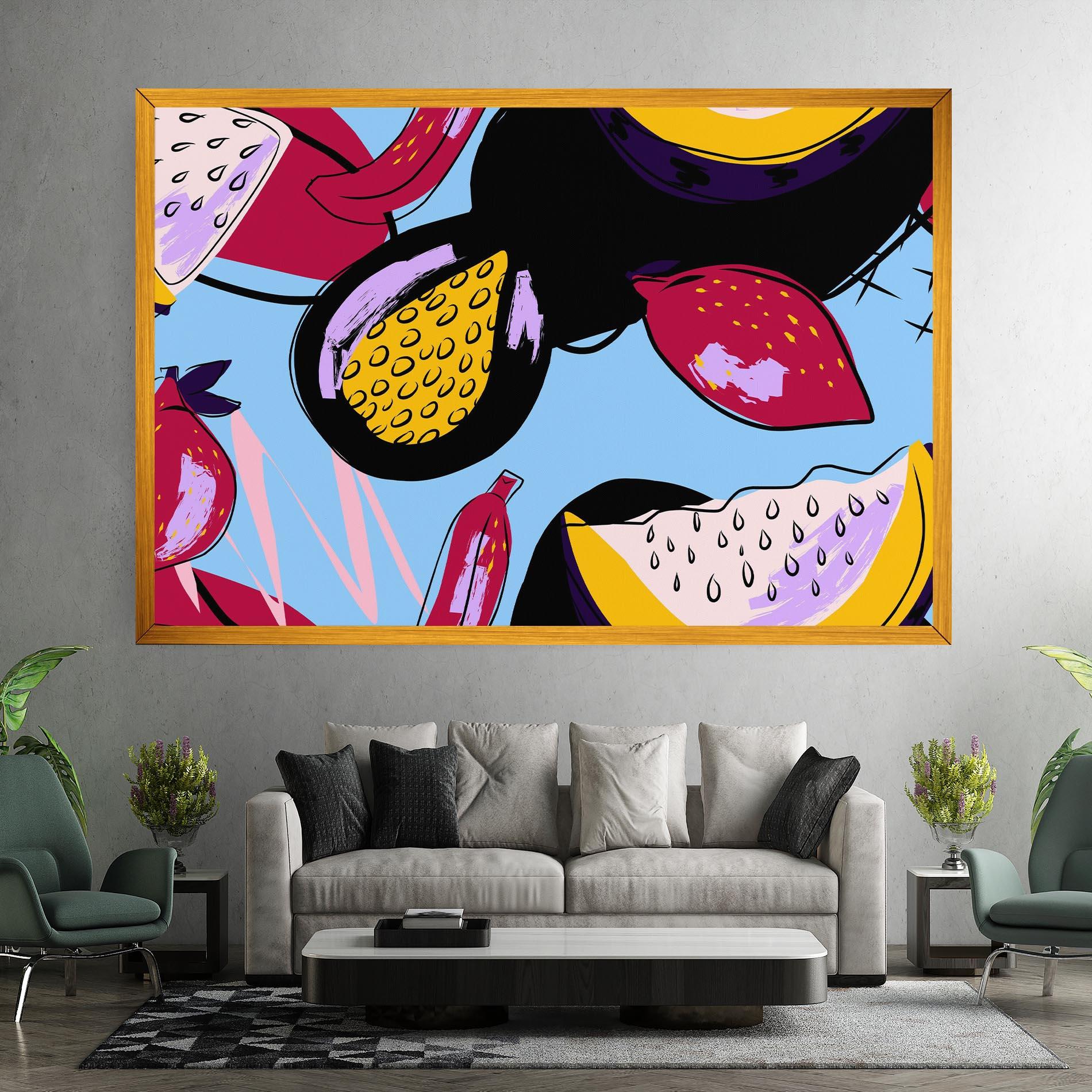 Obraz na Płótnie Colorful Fruits mockup 7