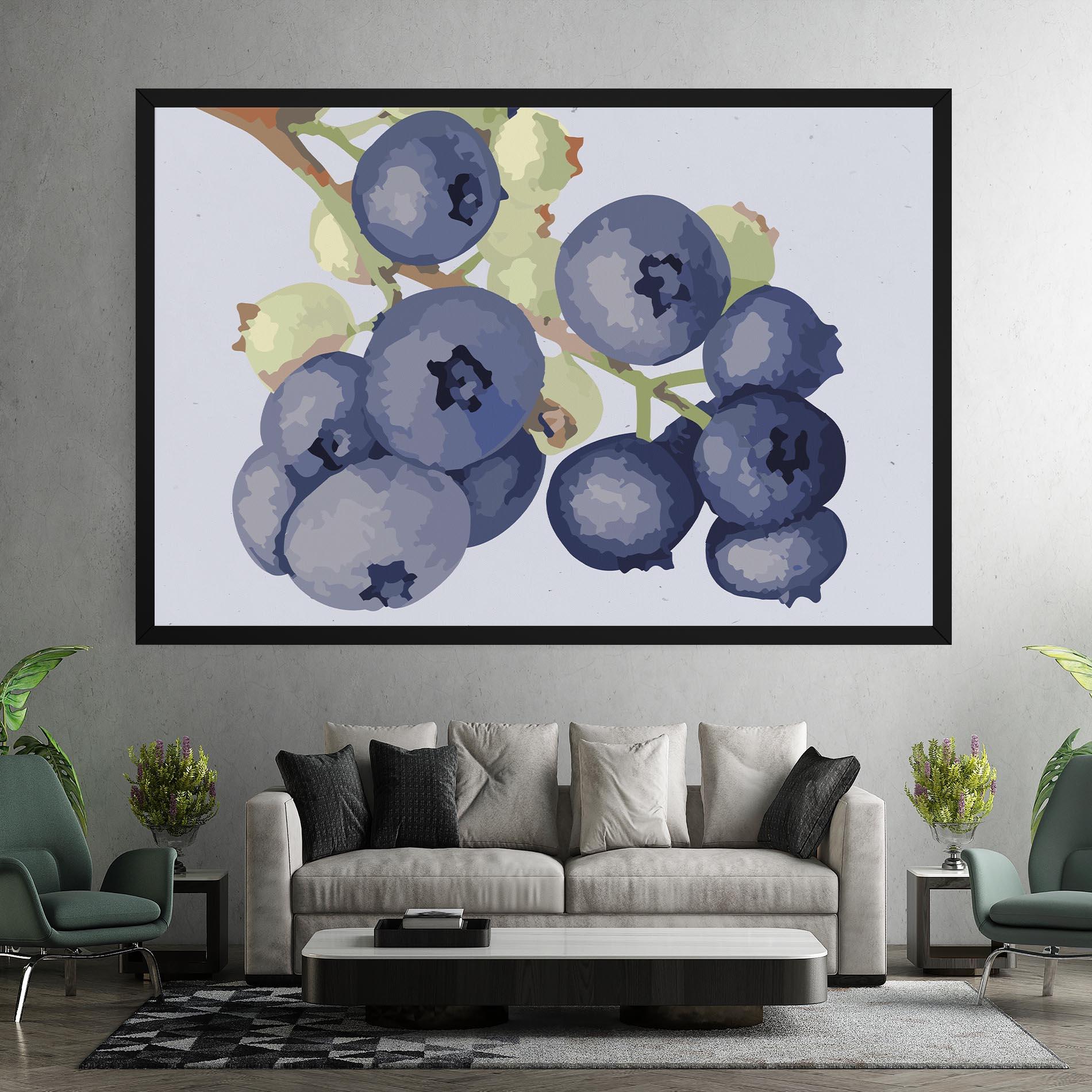 Obraz na Płótnie Blueberries Art mockup 7
