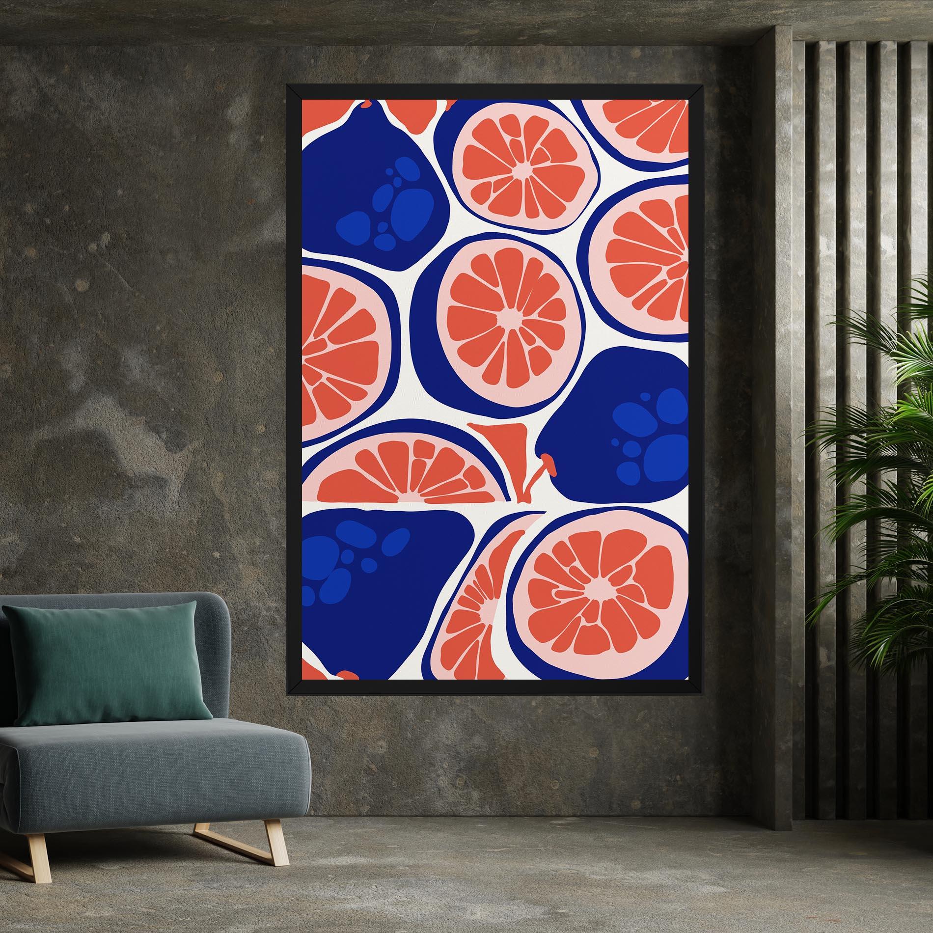 Obraz na Płótnie Blue Pink Fruit mockup 7