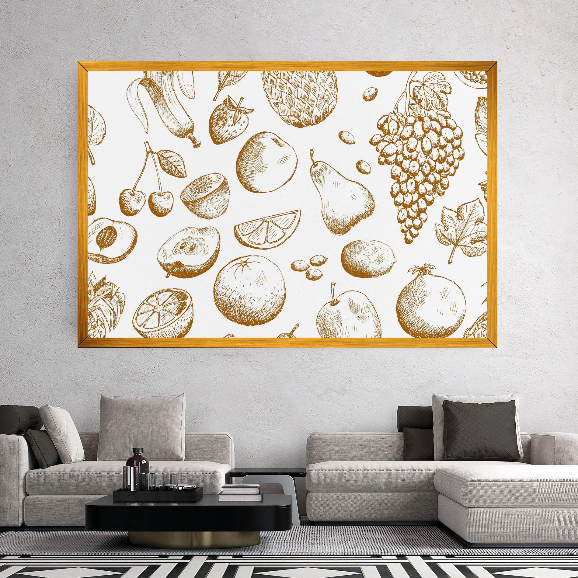 Obraz na Płótnie Floating Fruits mockup 2