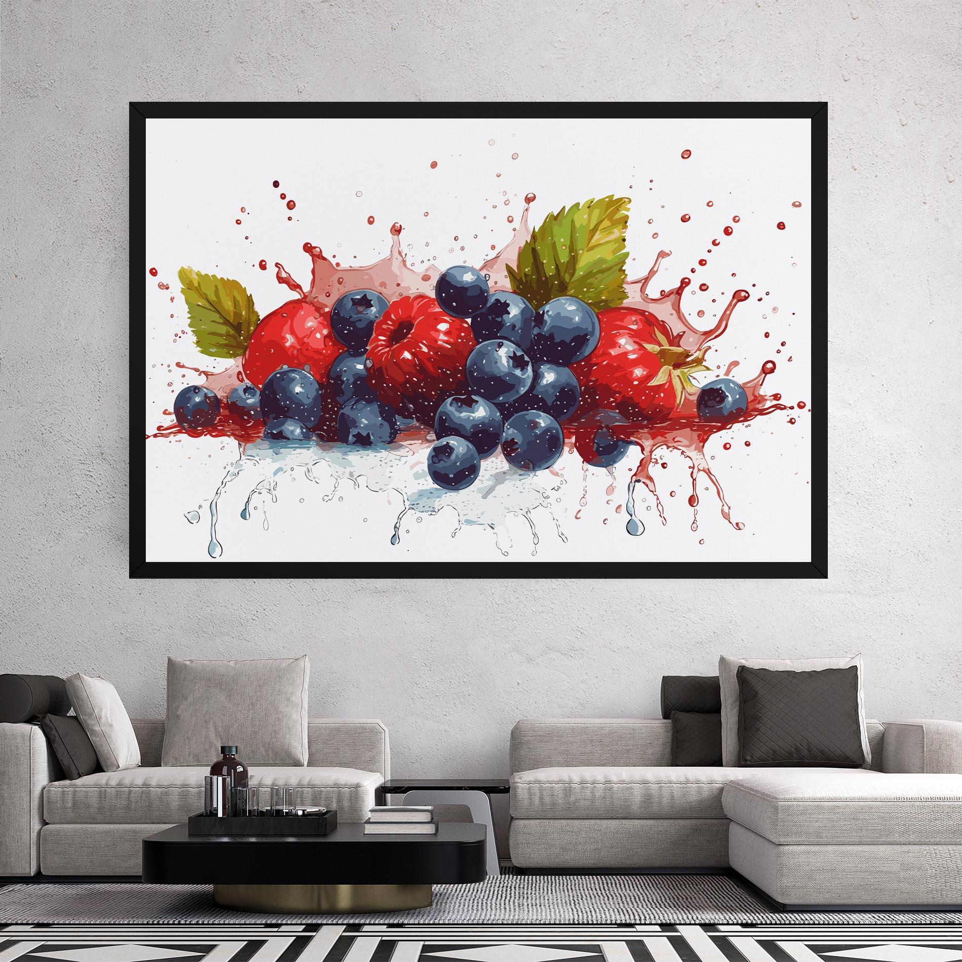Obraz na Płótnie Berries Art mockup 2