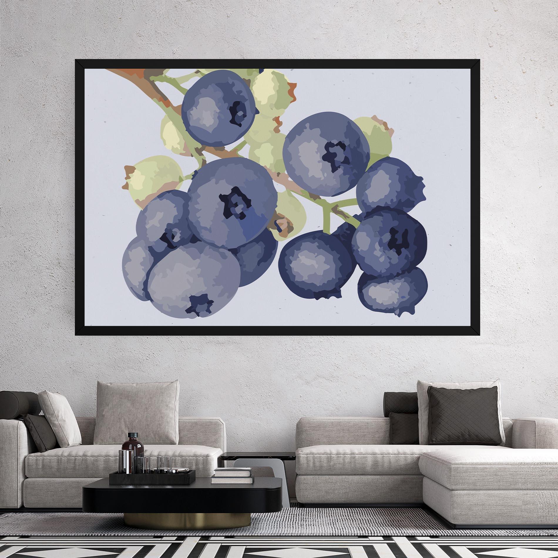 Obraz na Płótnie Blueberries Art mockup 2
