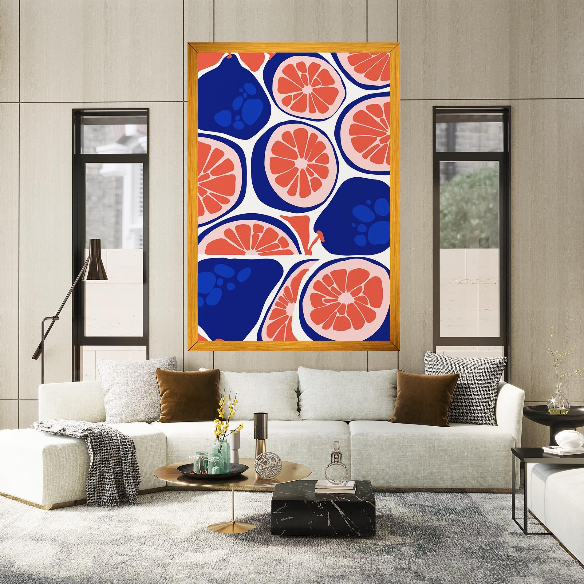 Obraz na Płótnie Blue Pink Fruit mockup 2