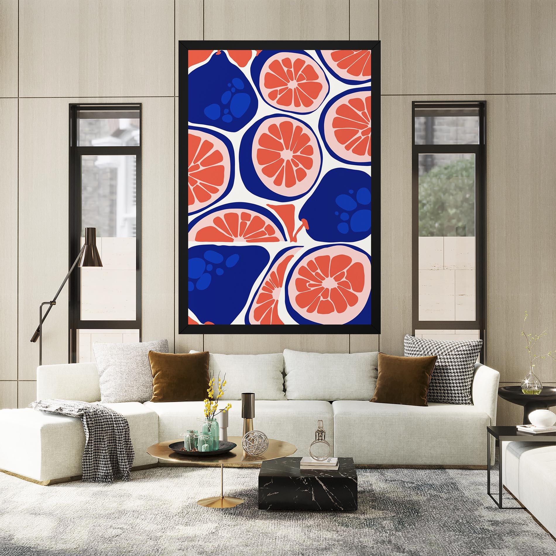 Obraz na Płótnie Blue Pink Fruit mockup 2