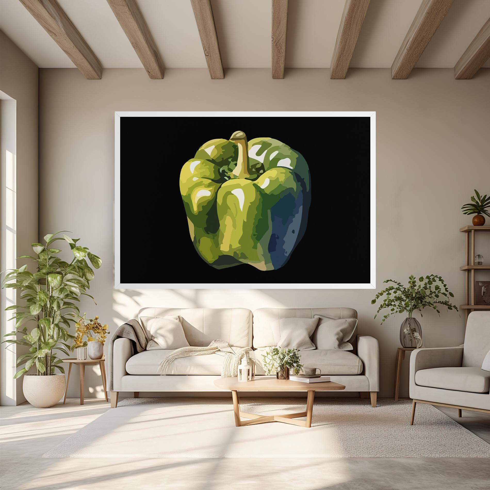 Obraz na Płótnie Bellpepper Green Grey mockup 6