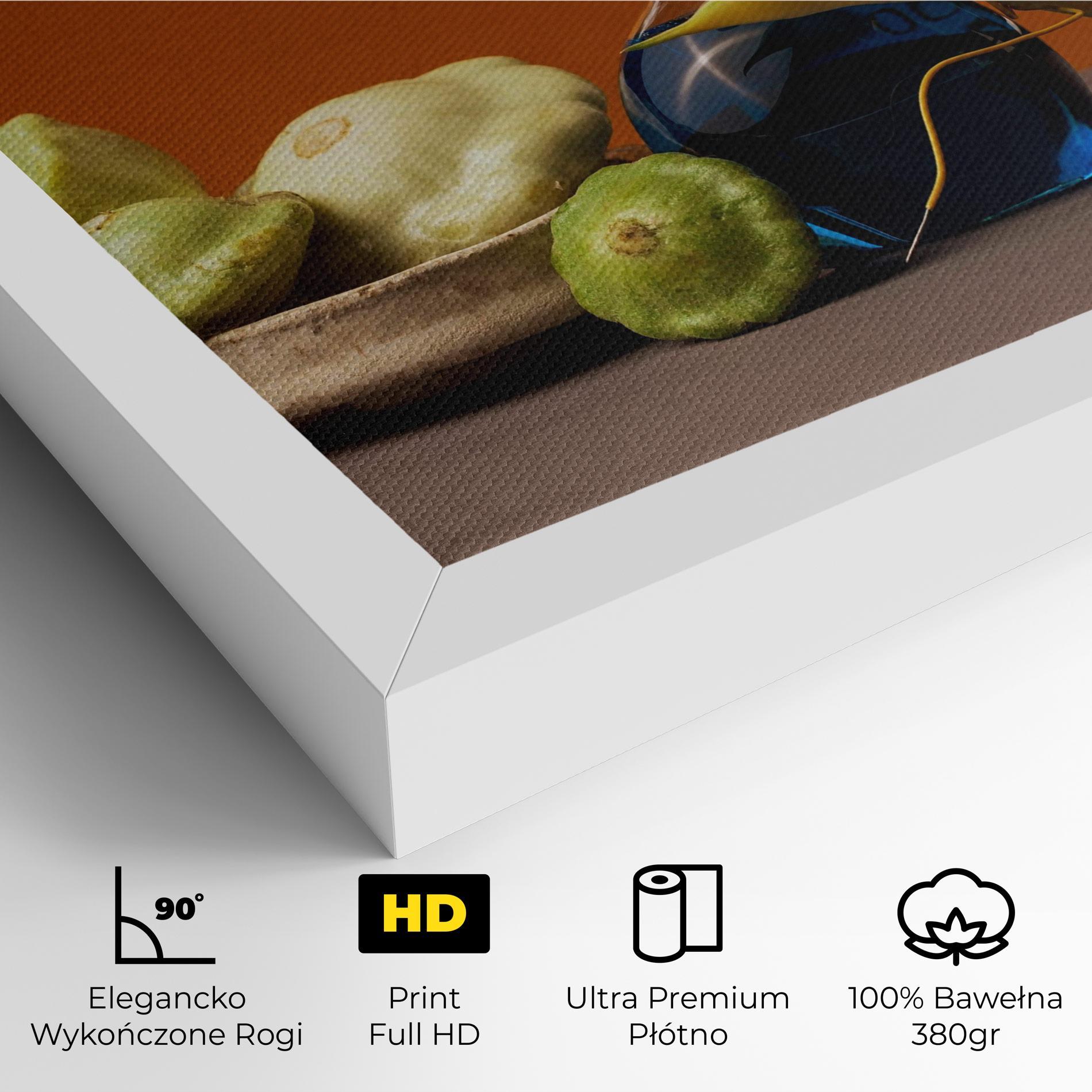 Obraz na Płótnie Vegetables Blue Liquid mockup 4