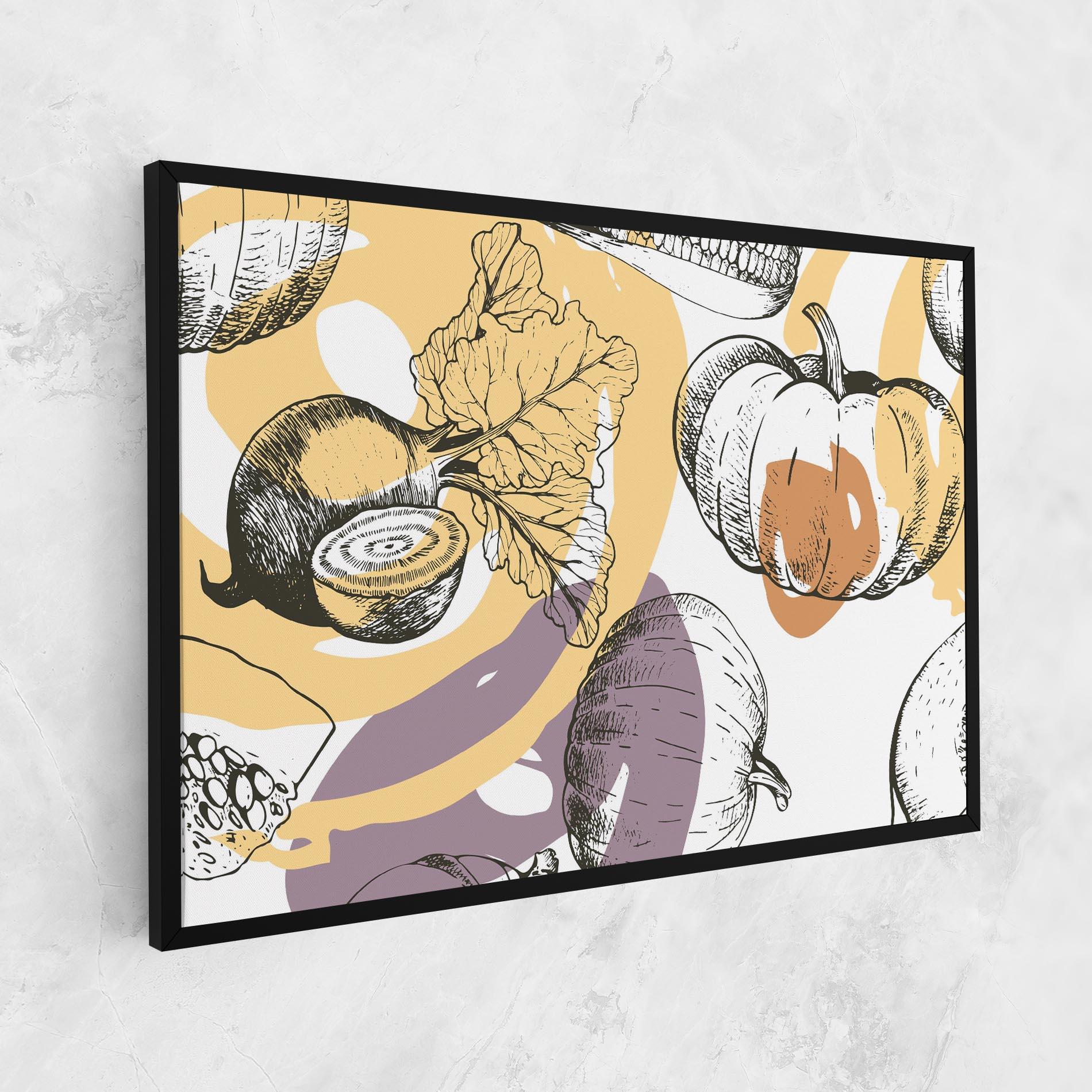 Obraz na Płótnie Cream Vegetables Art mockup 1