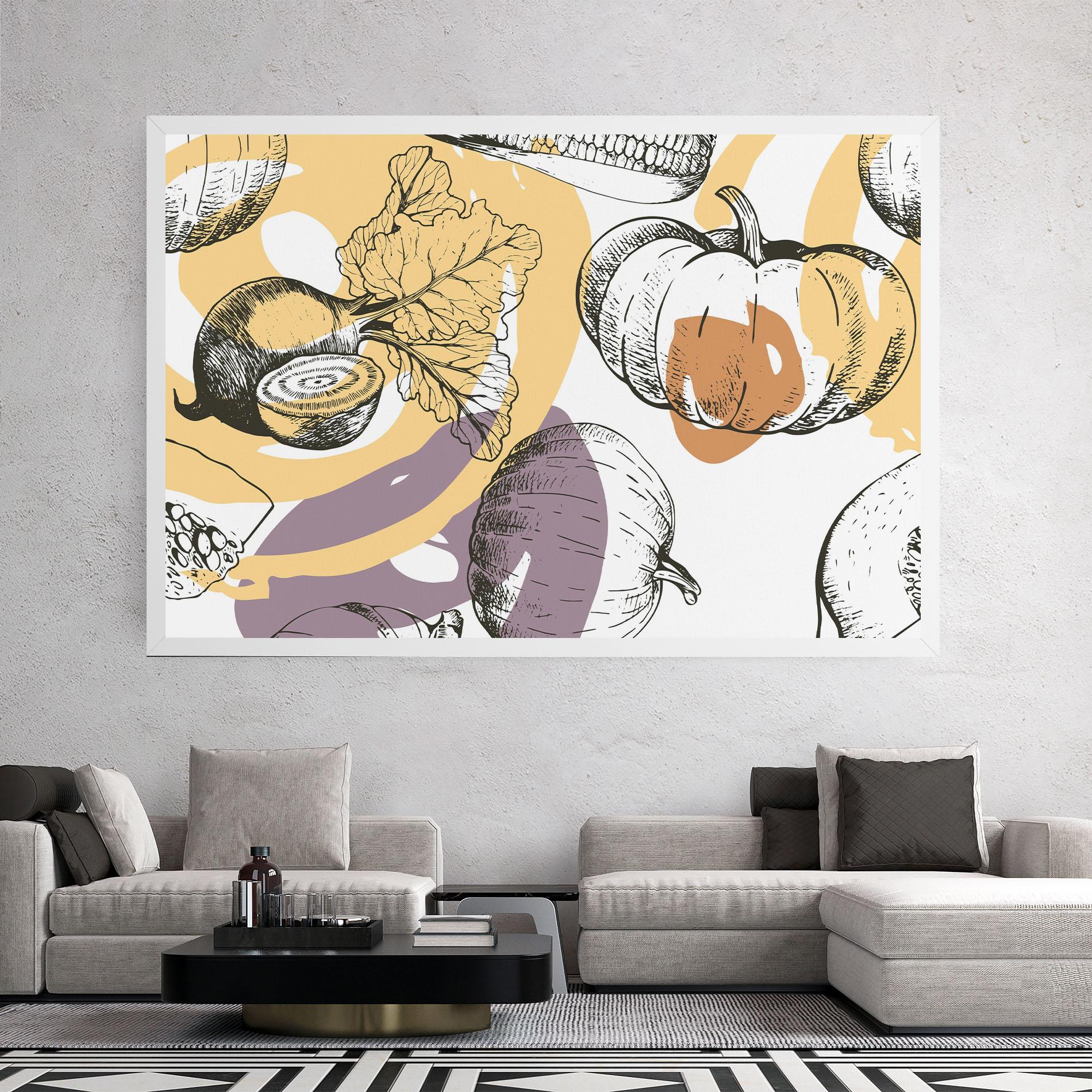 Obraz na Płótnie Cream Vegetables Art mockup 2