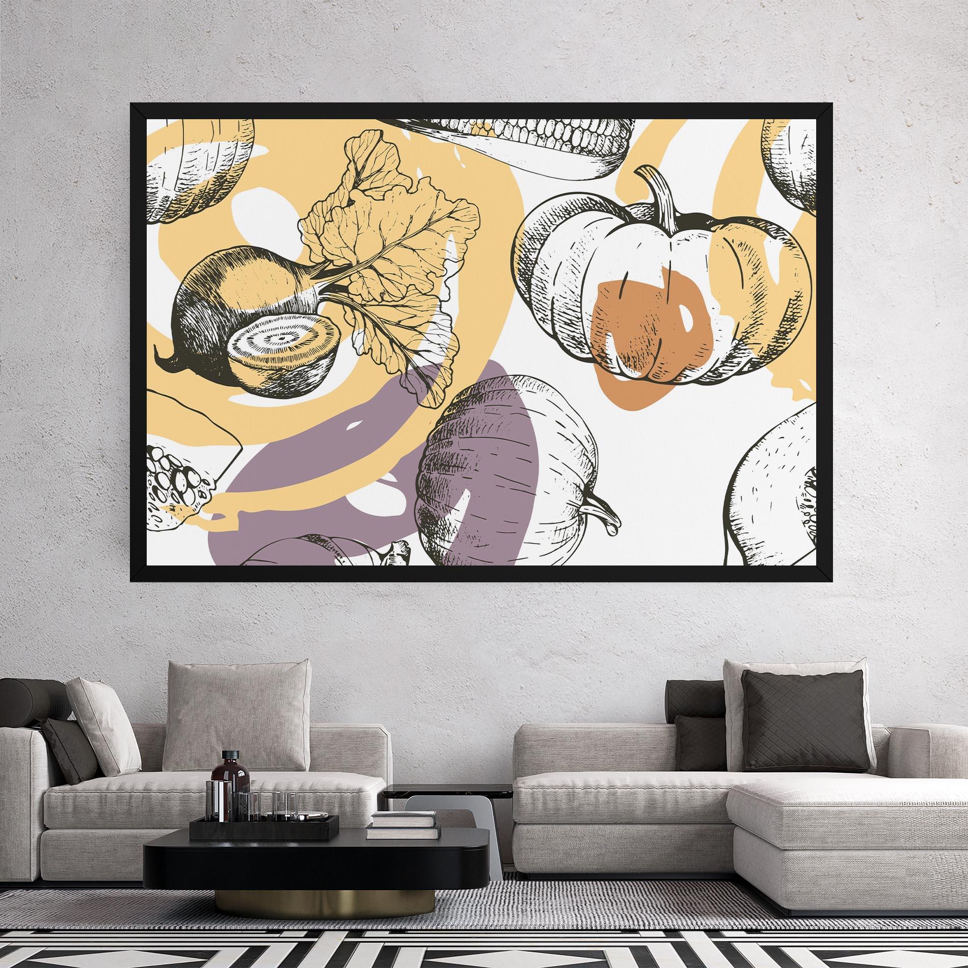 Obraz na Płótnie Cream Vegetables Art mockup 2