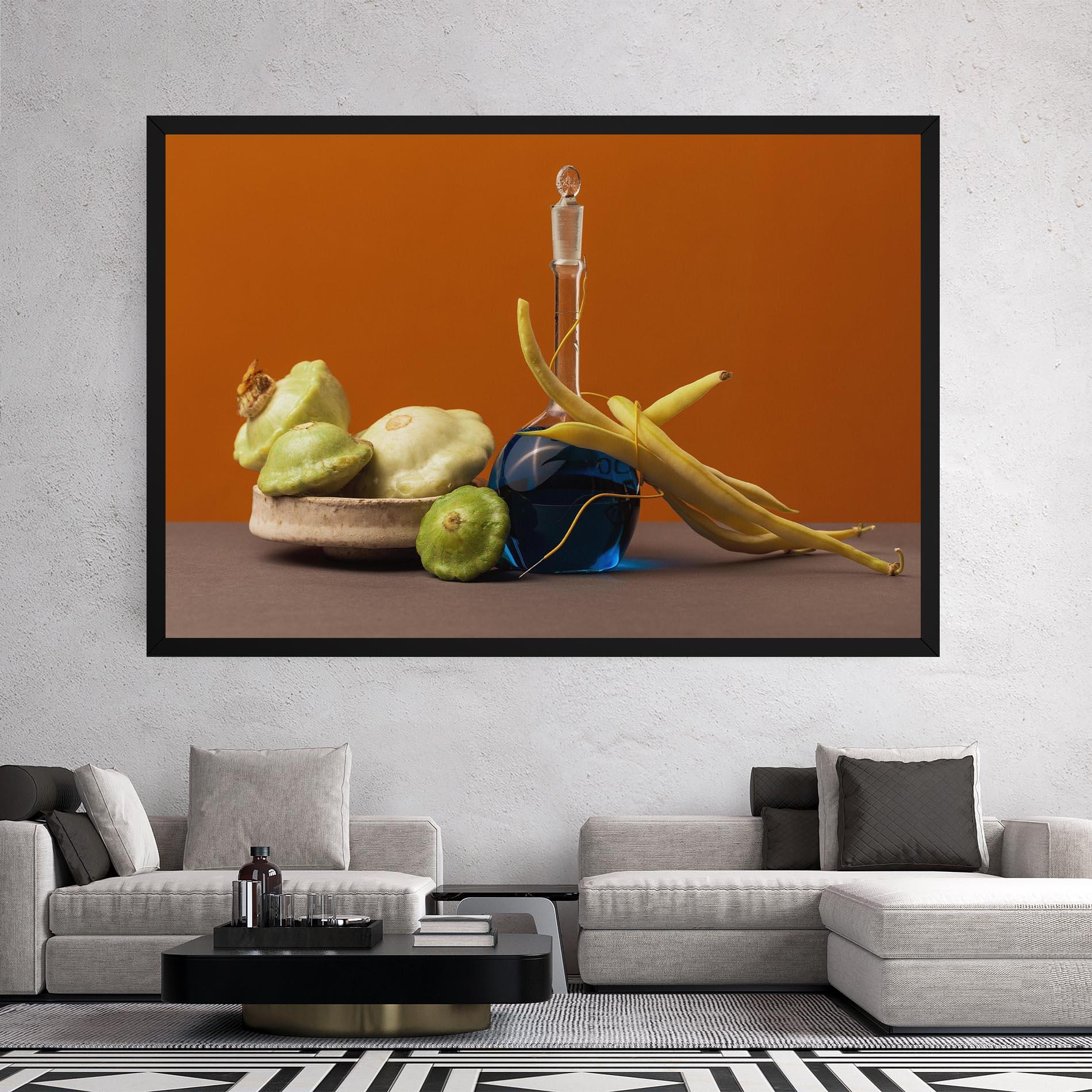 Obraz na Płótnie Vegetables Blue Liquid mockup 2