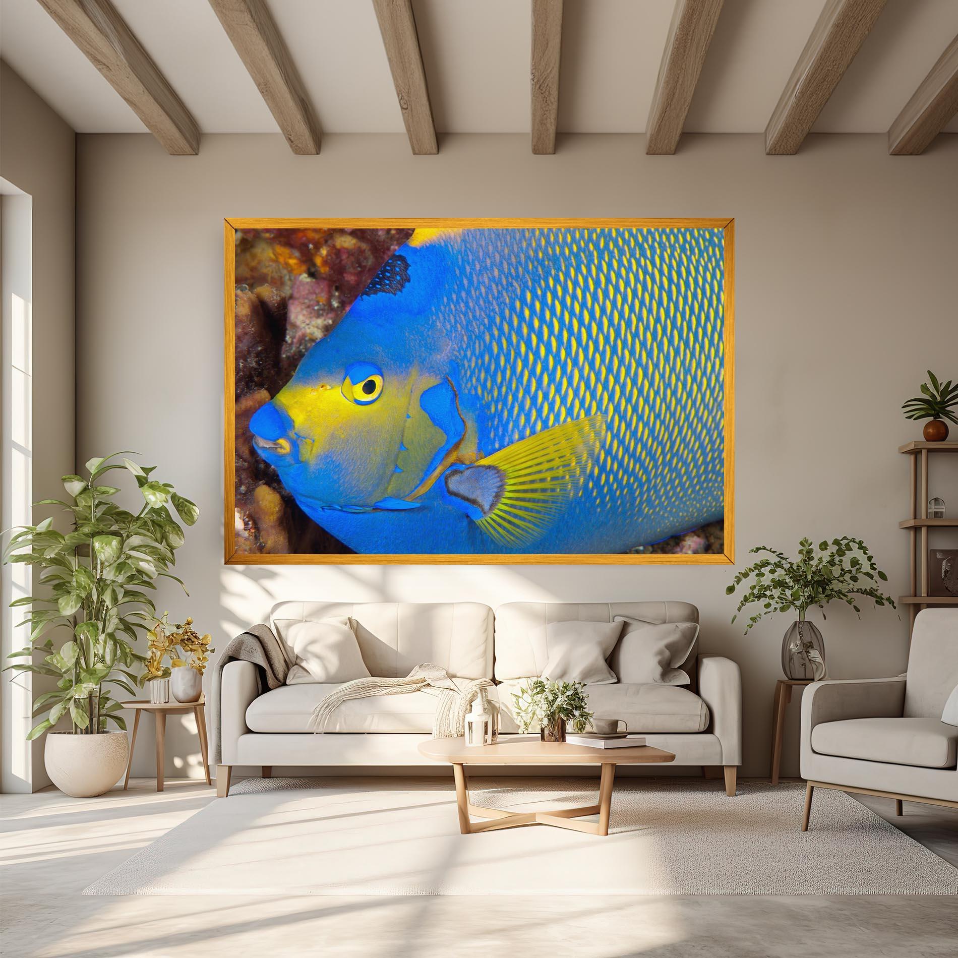 Obraz na Płótnie Blue Yellow Fish mockup 6