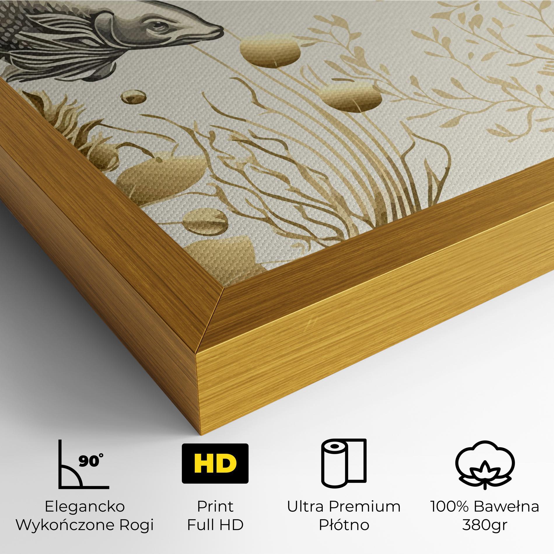 Obraz na Płótnie Grey Gold Fish mockup 4