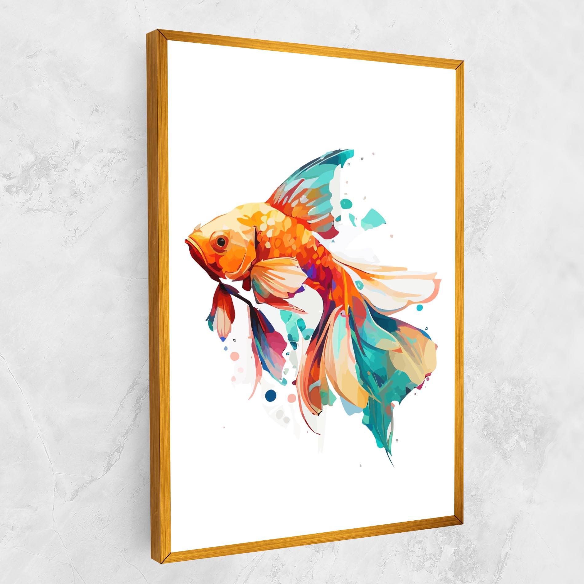 Obraz na Płótnie Blue Orange Fish mockup 1