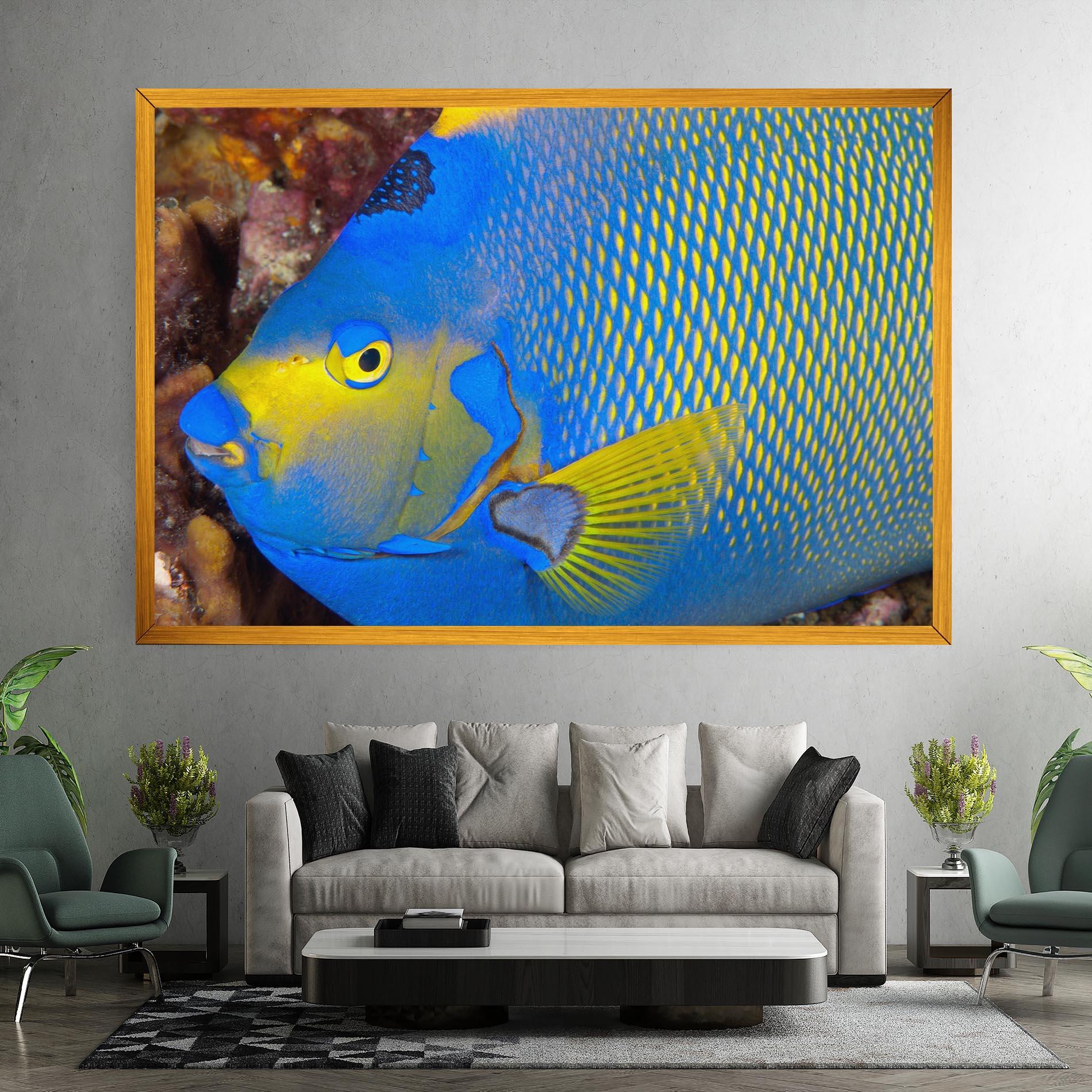 Obraz na Płótnie Blue Yellow Fish mockup 7
