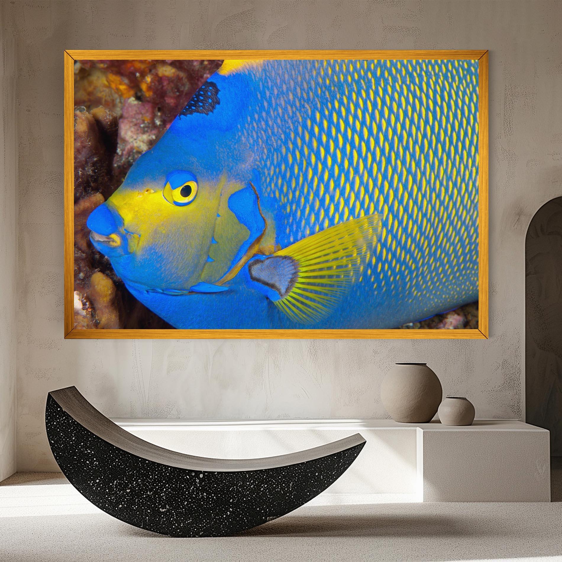 Obraz na Płótnie Blue Yellow Fish mockup 8