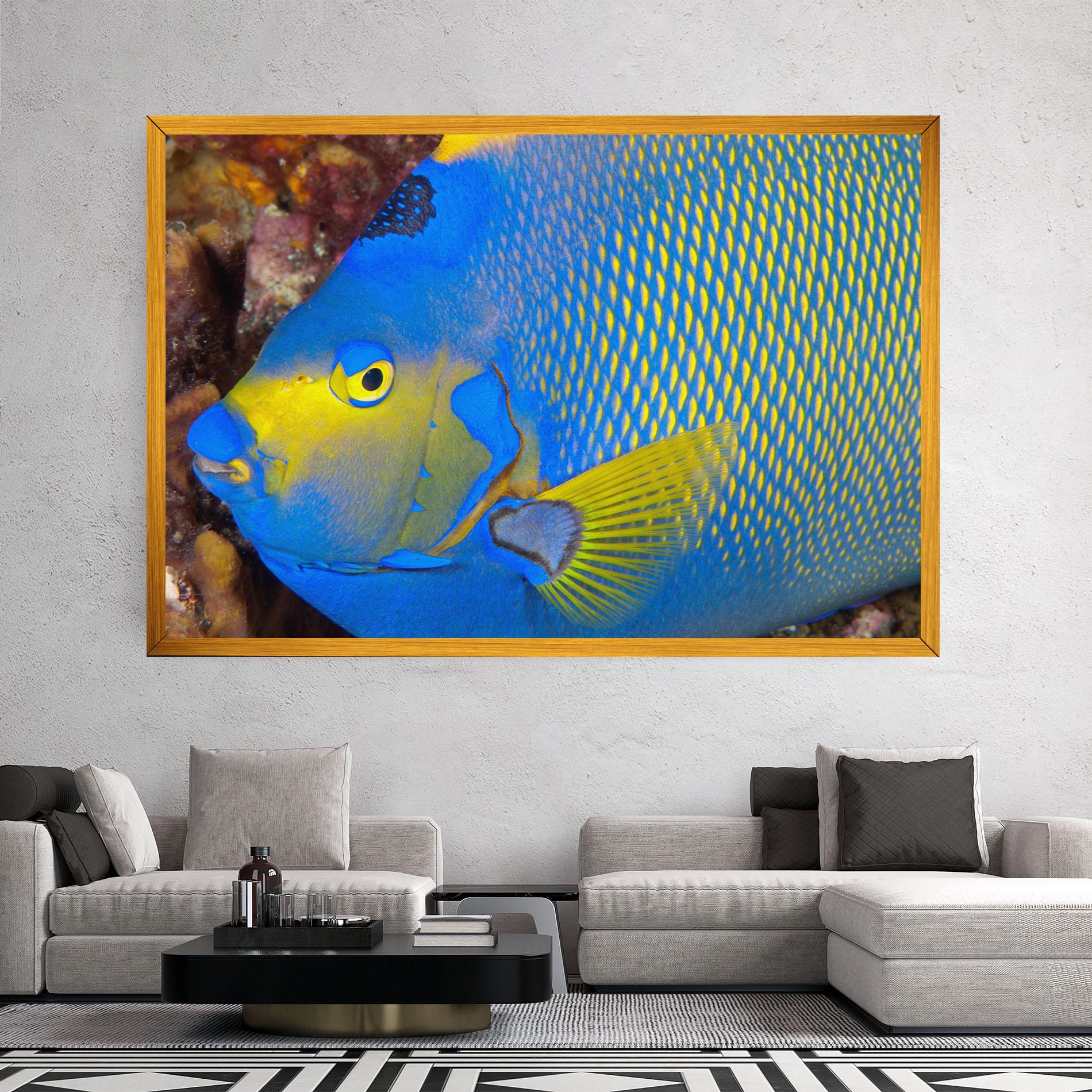 Obraz na Płótnie Blue Yellow Fish mockup 2