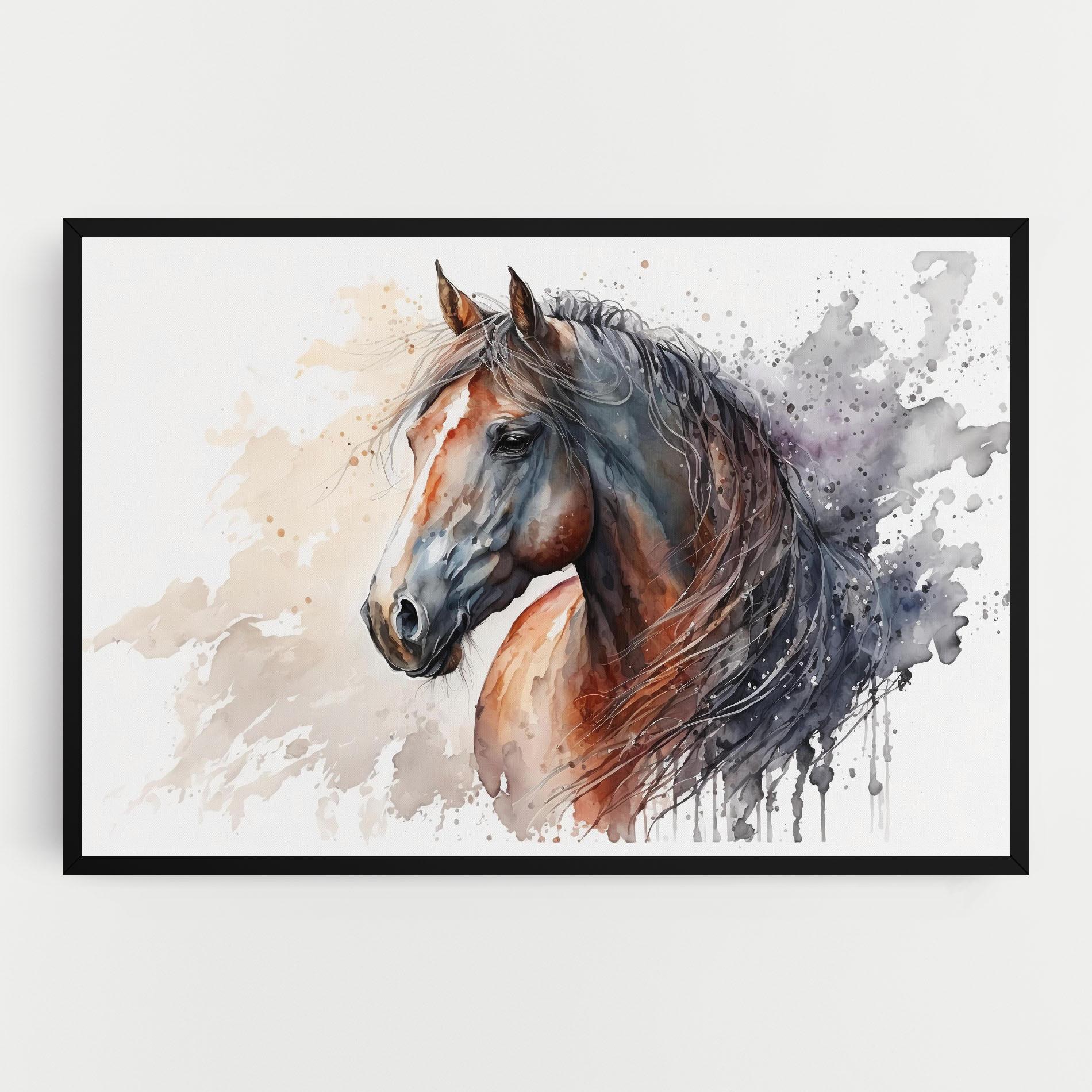 Obraz na Płótnie Black Brown Horse Painting mockup 0