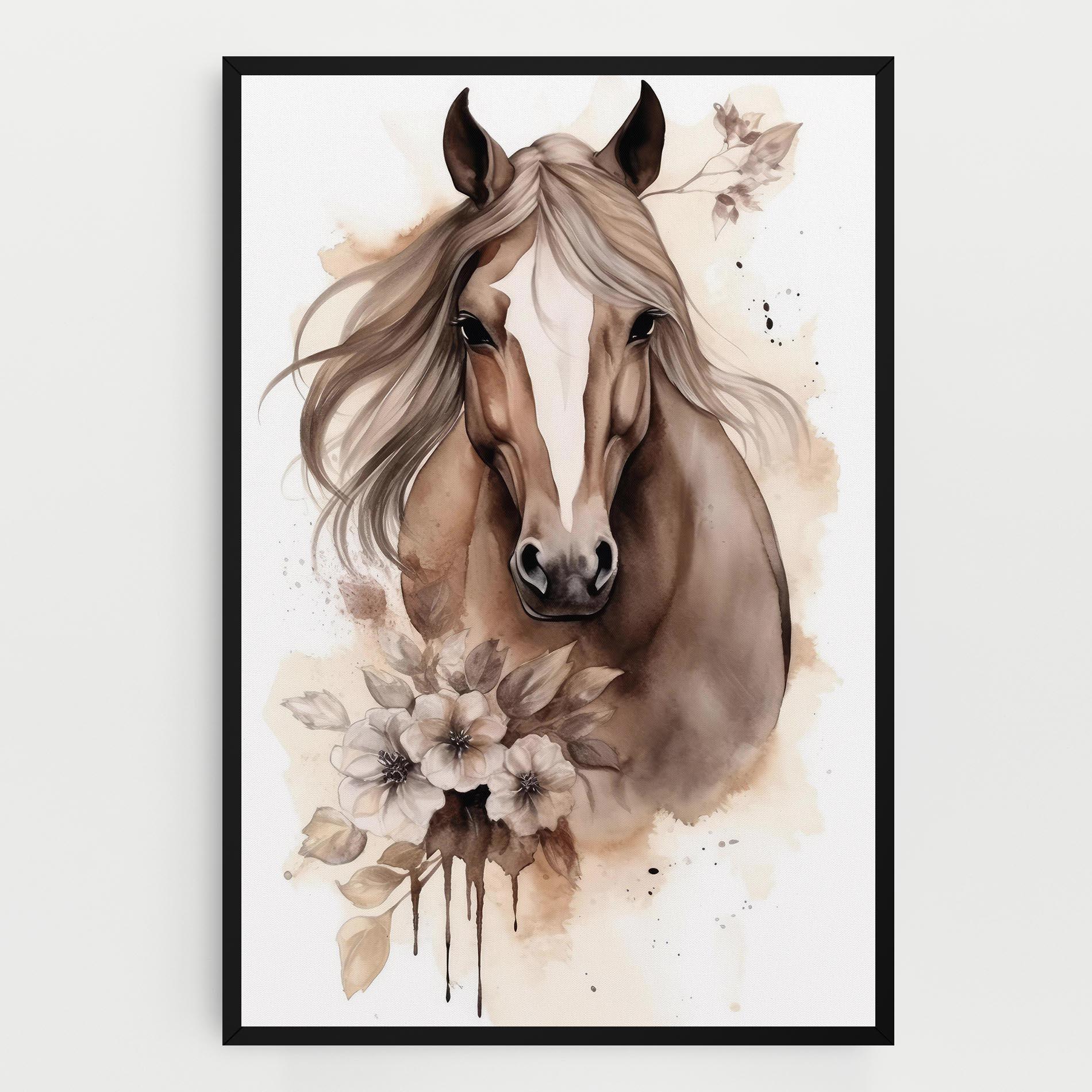 Obraz na Płótnie Flower Brown Horse mockup 0