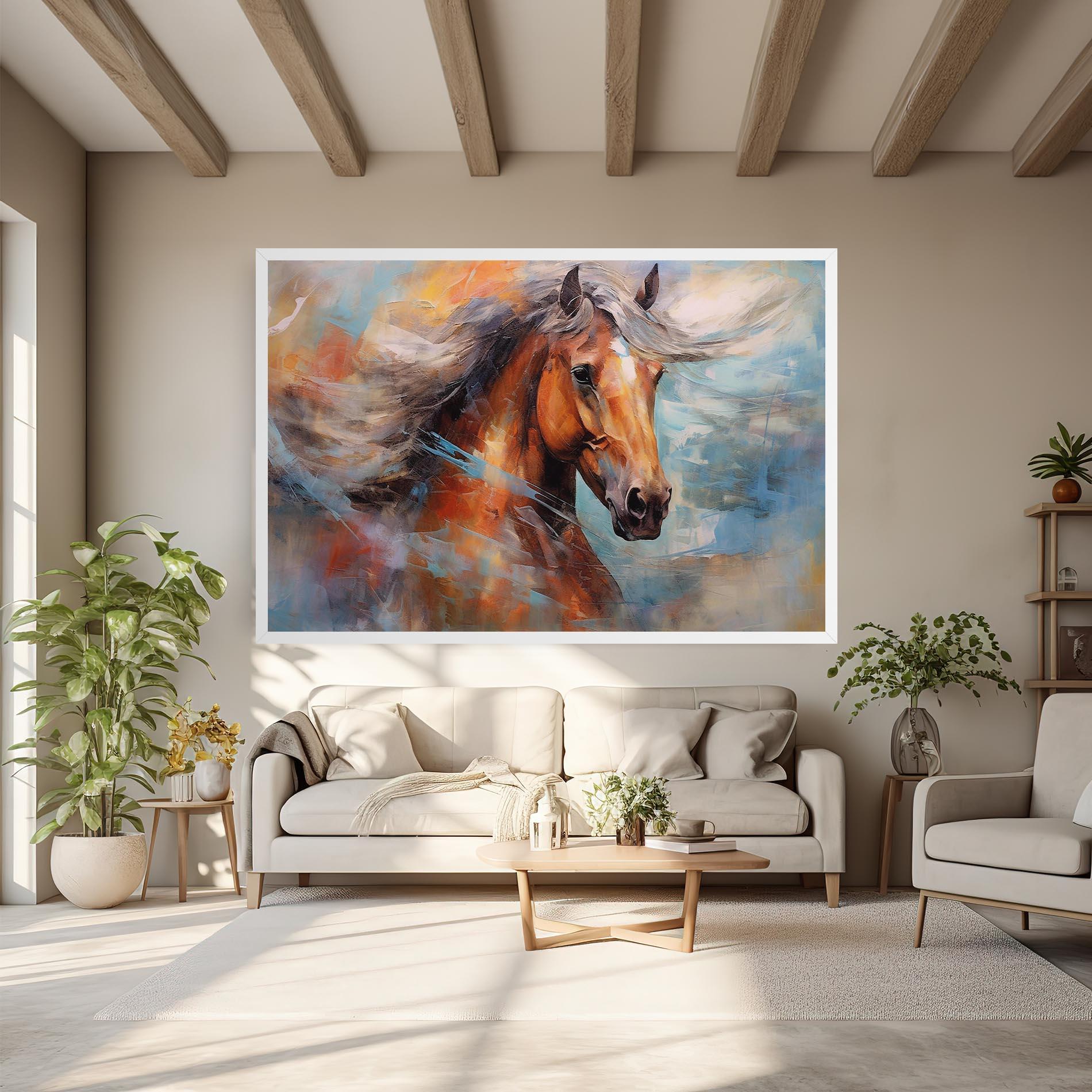 Obraz na Płótnie Beautiful Brown Horse mockup 6