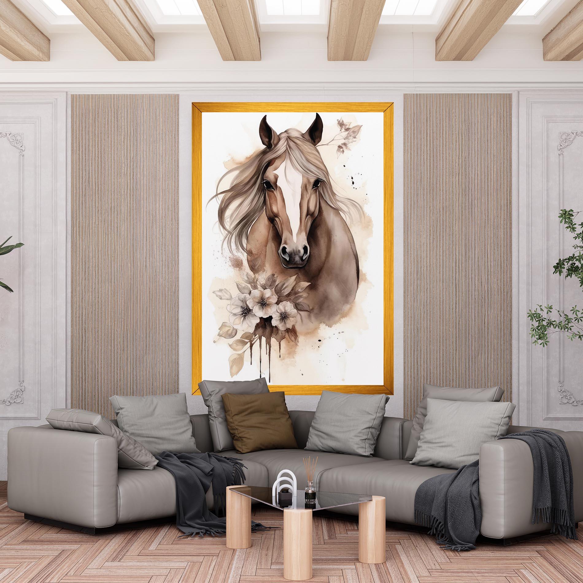 Obraz na Płótnie Flower Brown Horse mockup 6