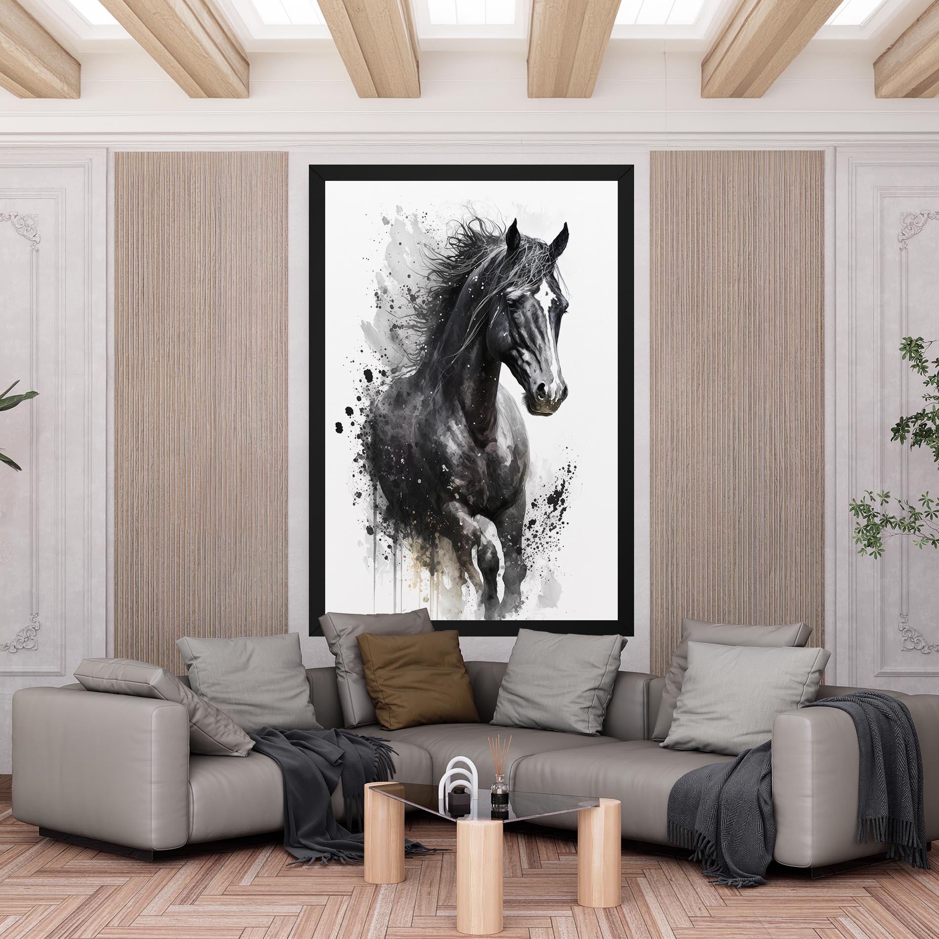 Obraz na Płótnie Black Horse mockup 6