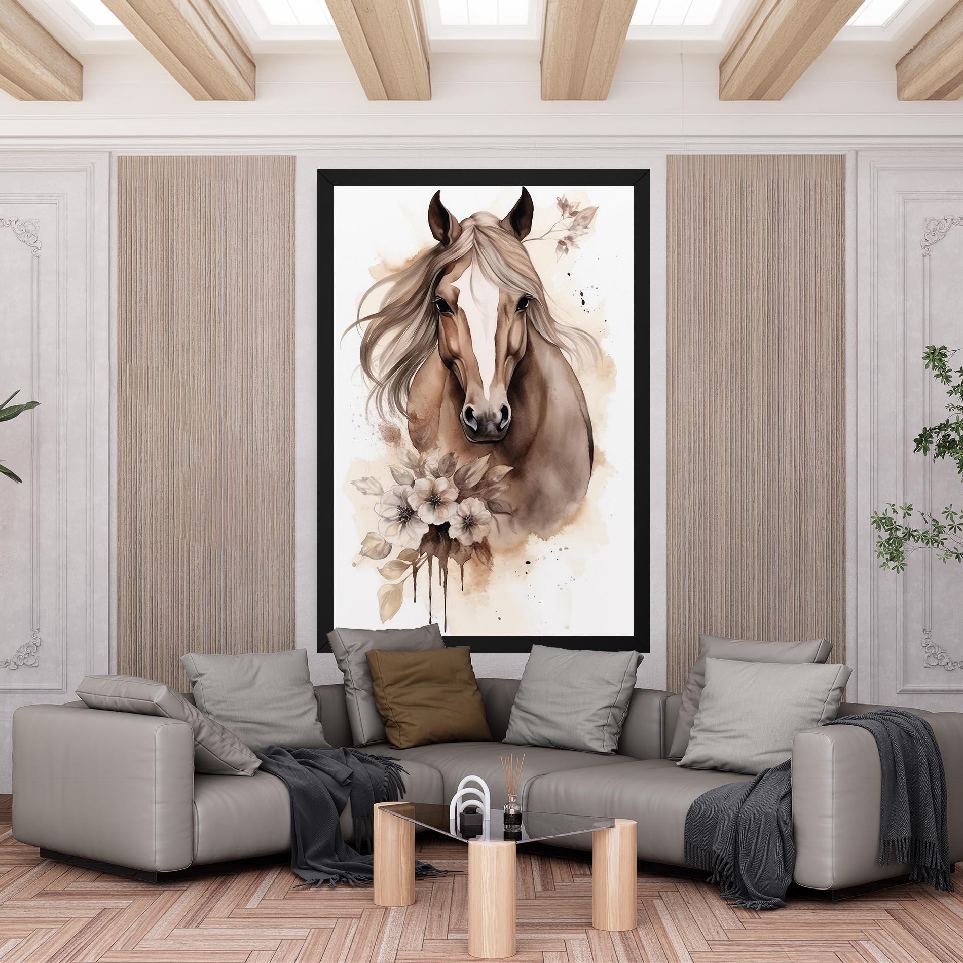 Obraz na Płótnie Flower Brown Horse mockup 6