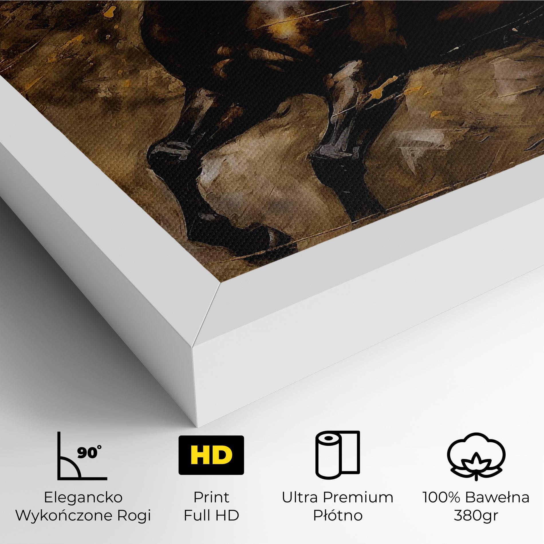 Obraz na Płótnie Gold Brown Horse mockup 4