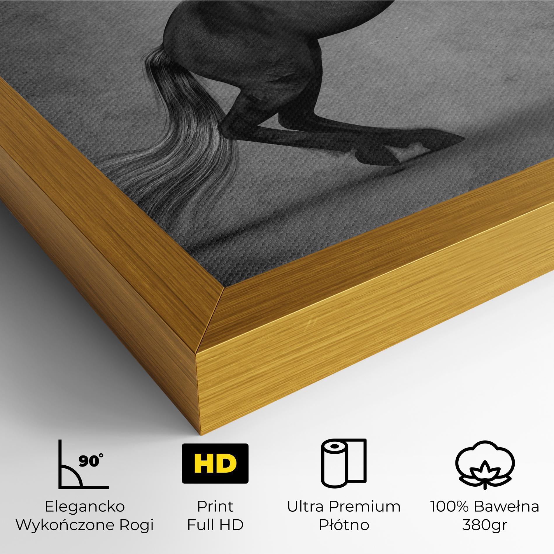 Obraz na Płótnie Black Horse Jumping mockup 4