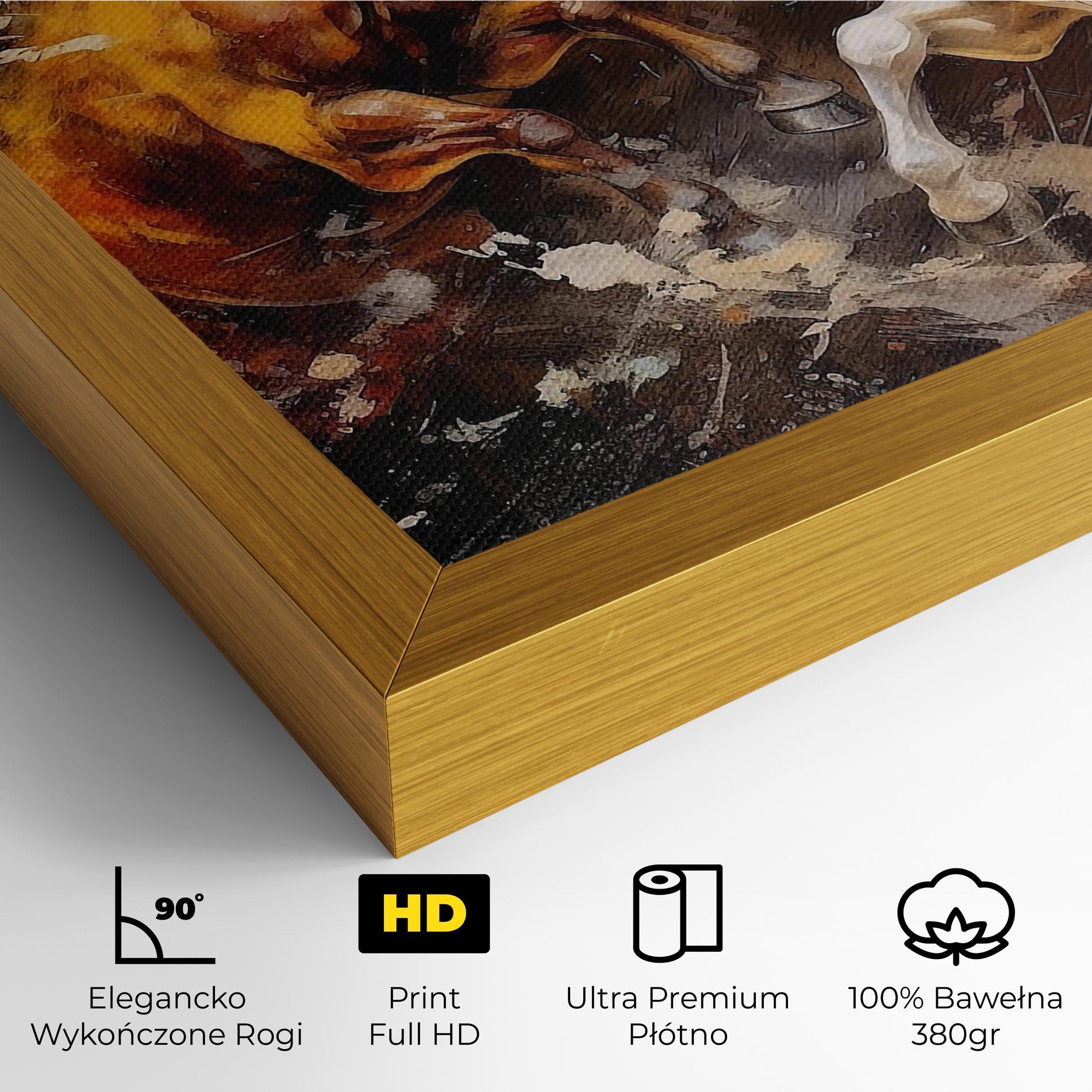 Obraz na Płótnie Brown White Horses mockup 4