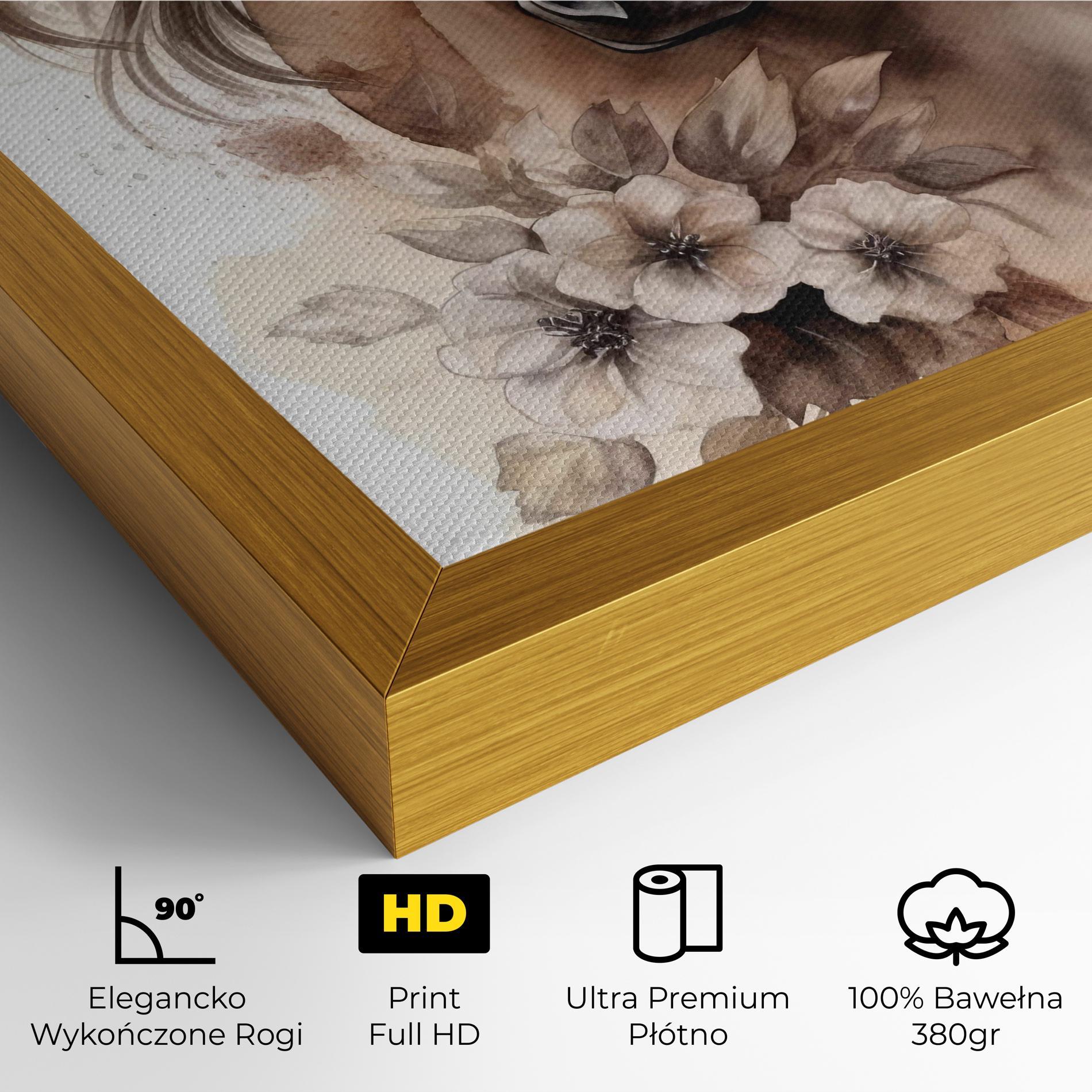 Obraz na Płótnie Flower Brown Horse mockup 4